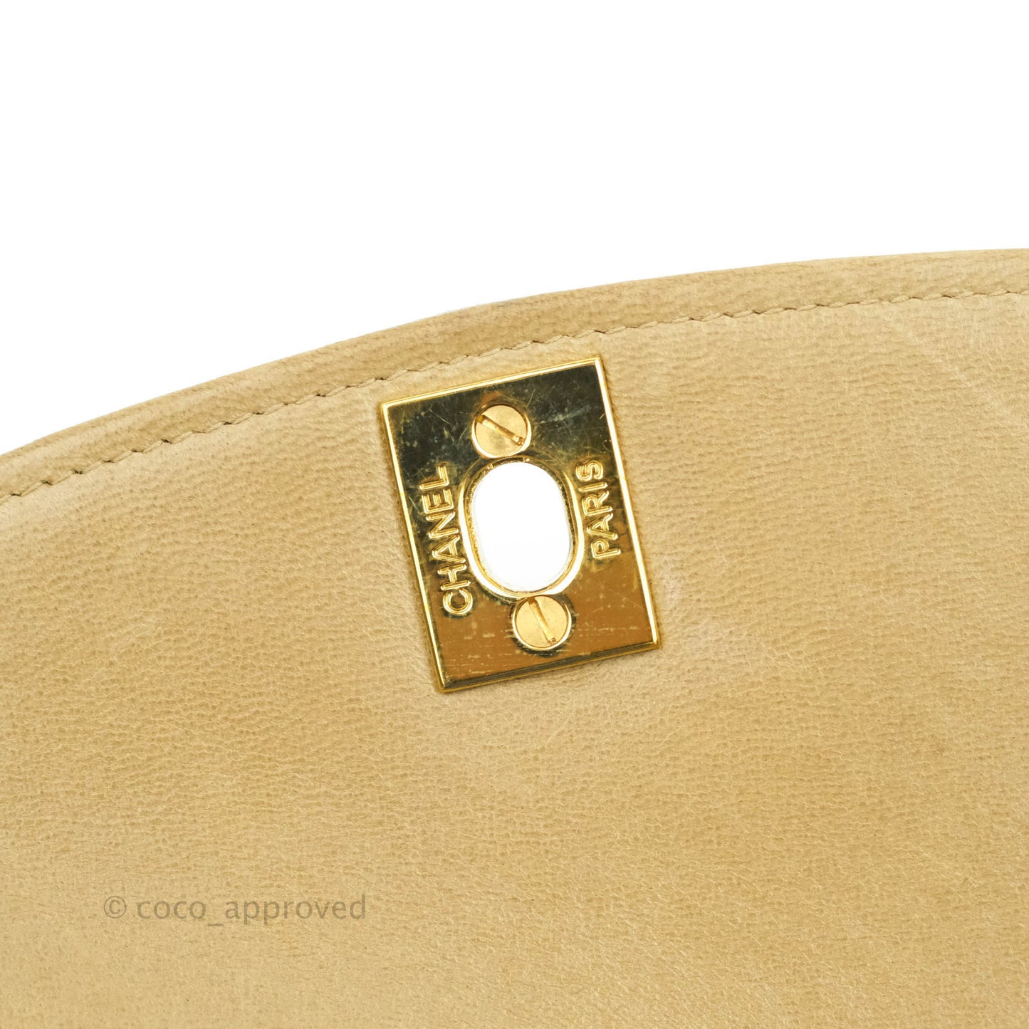 Chanel Vintage Small Quilted Classic Diana Flap Bag Beige Lambskin 24K Gold Hardware