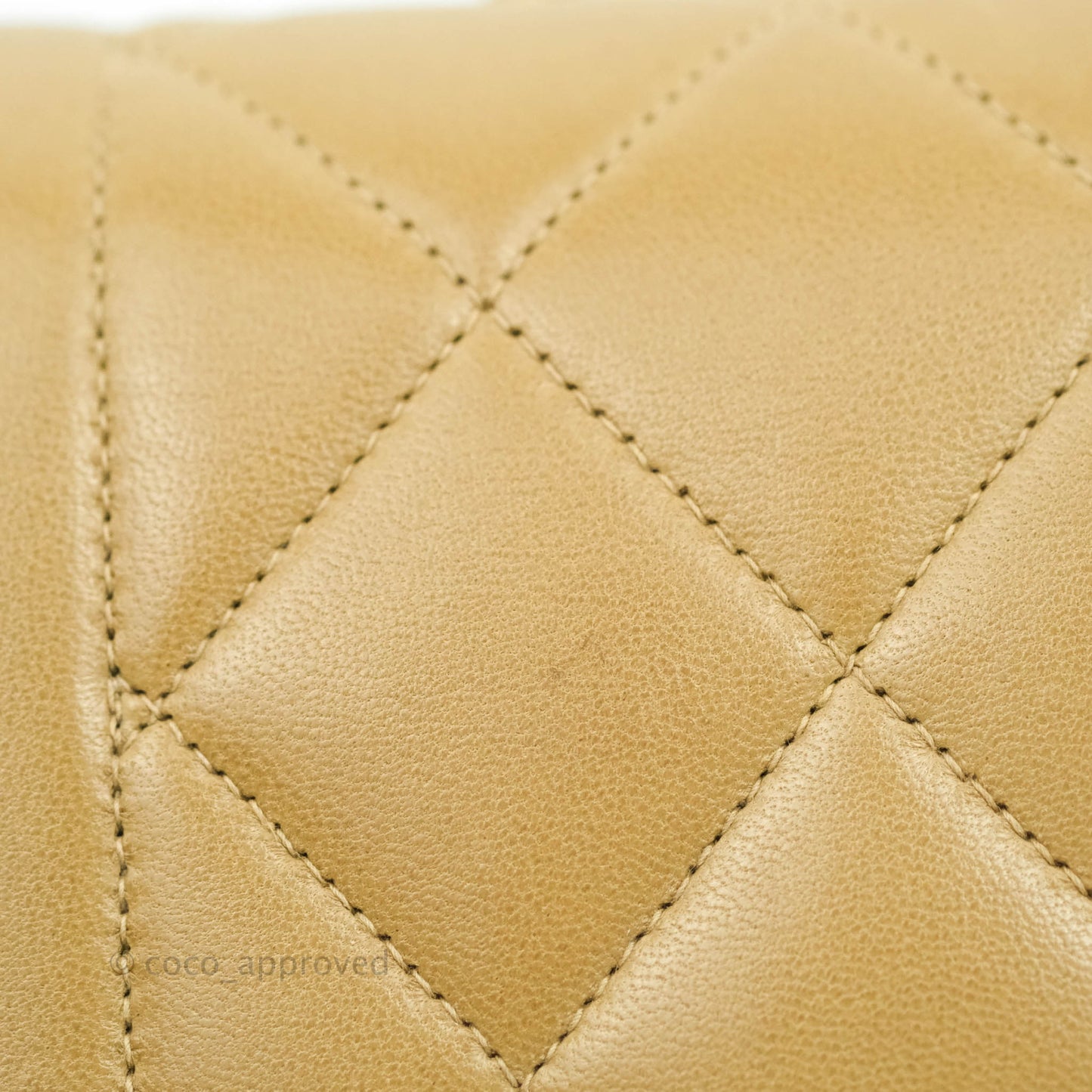 Chanel Vintage Small Quilted Classic Diana Flap Bag Beige Lambskin 24K Gold Hardware