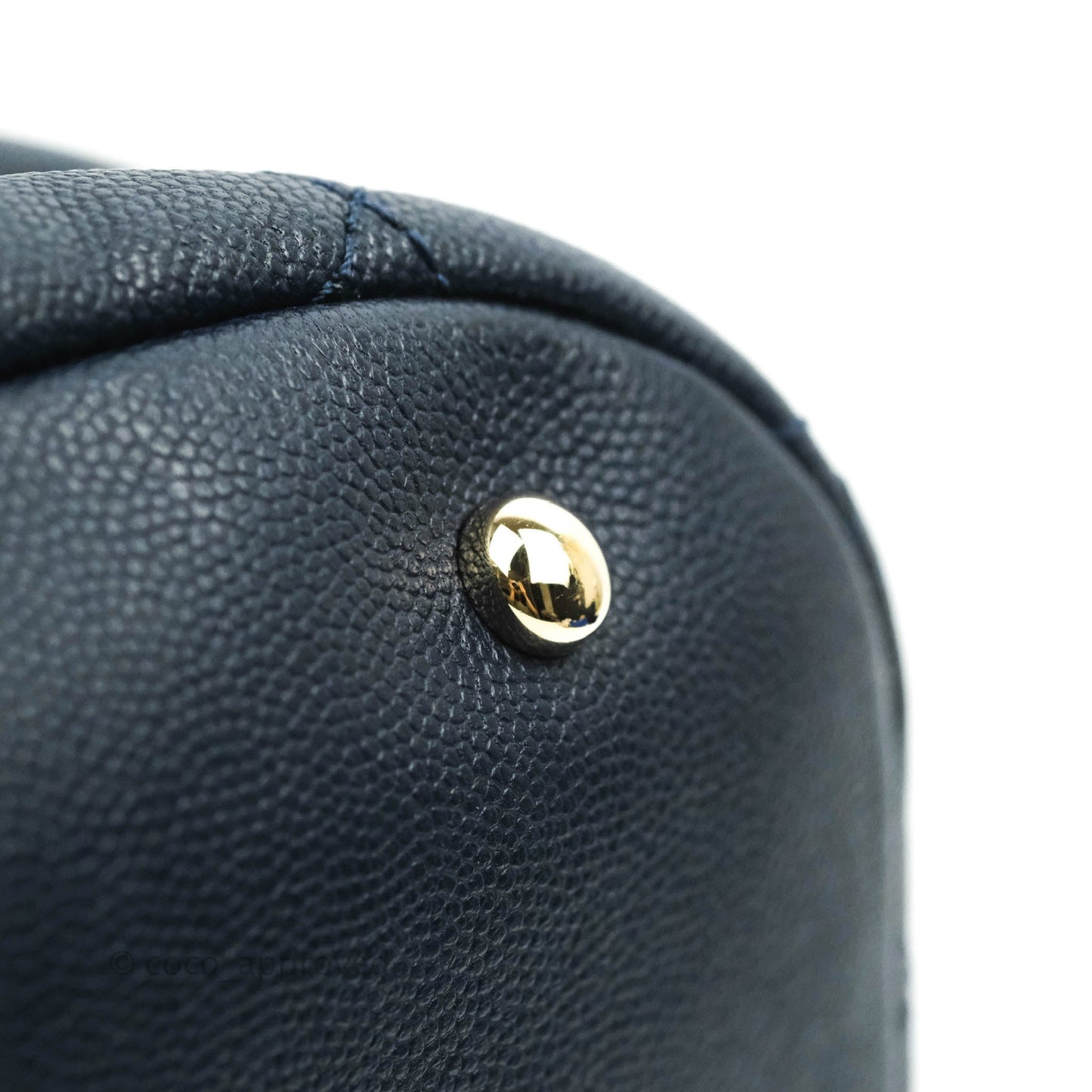 Chanel Quilted Rolled Up Bucket Drawstring Bag Navy Caviar Gold Hardware