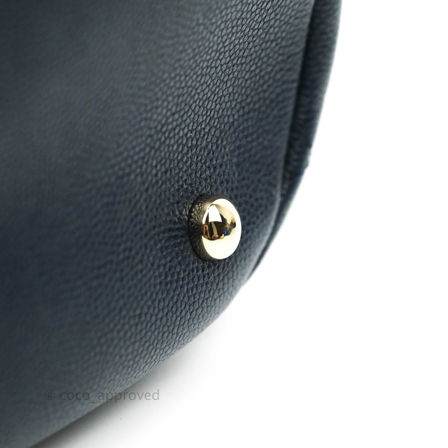 Chanel Quilted Rolled Up Bucket Drawstring Bag Navy Caviar Gold Hardware