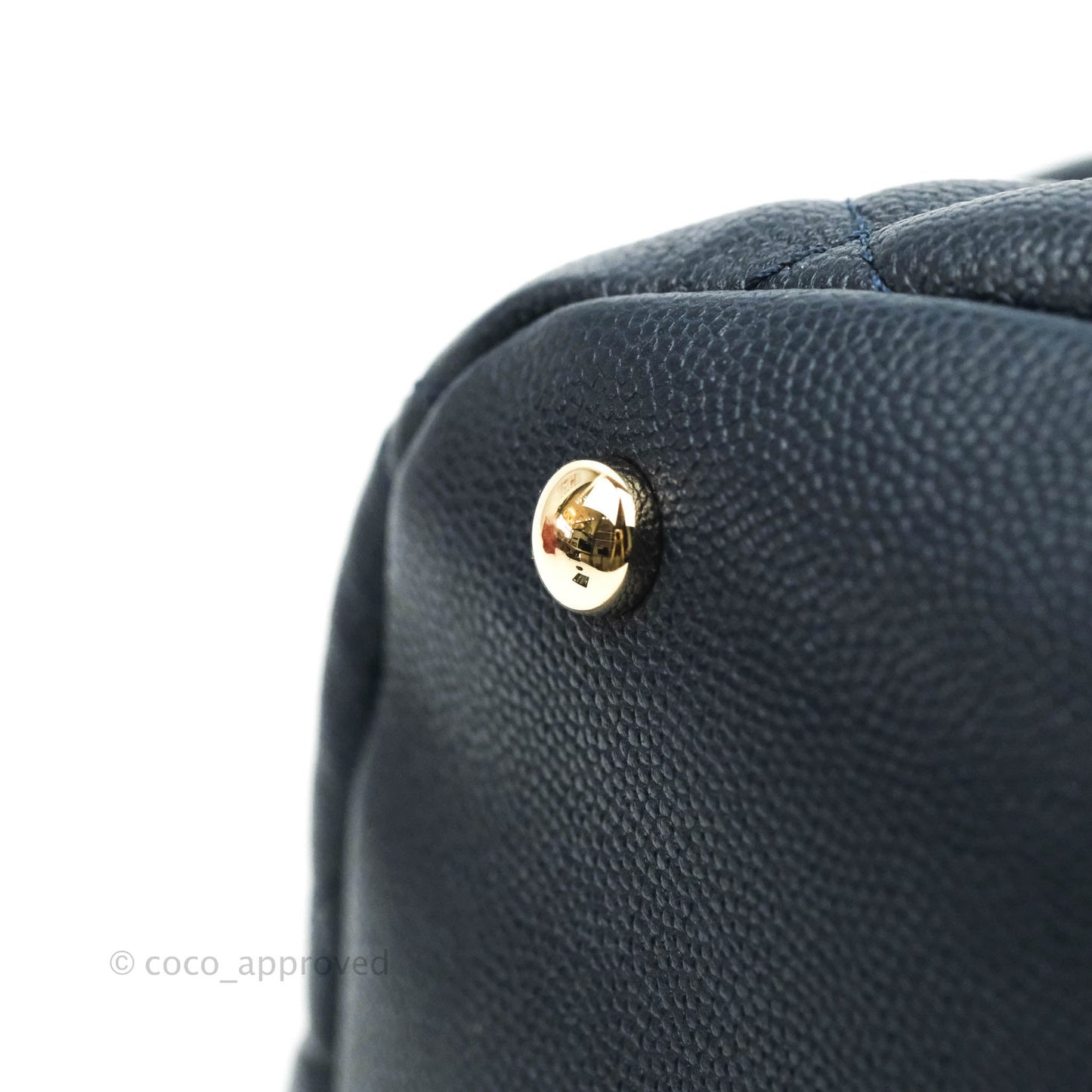 Chanel Quilted Rolled Up Bucket Drawstring Bag Navy Caviar Gold Hardware