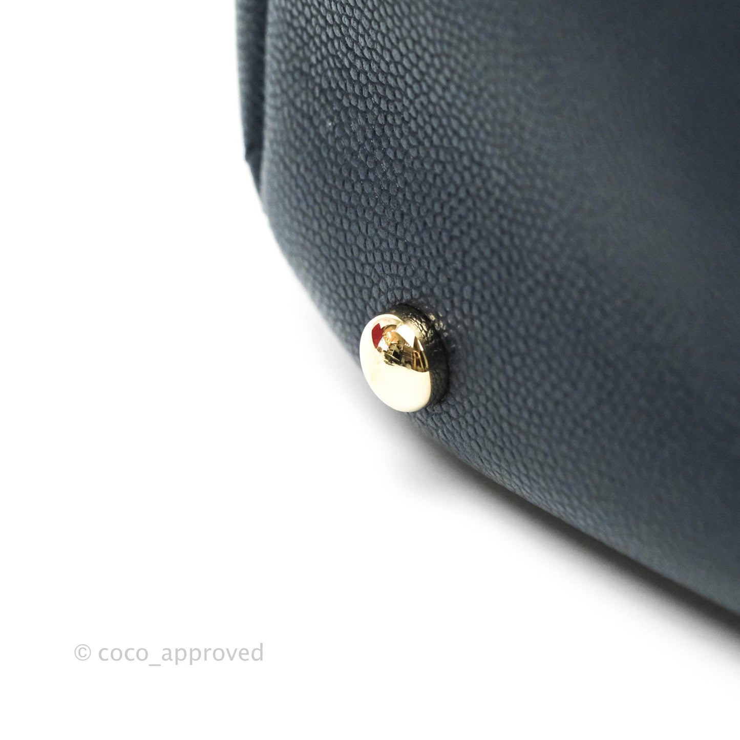 Chanel Quilted Rolled Up Bucket Drawstring Bag Navy Caviar Gold Hardware