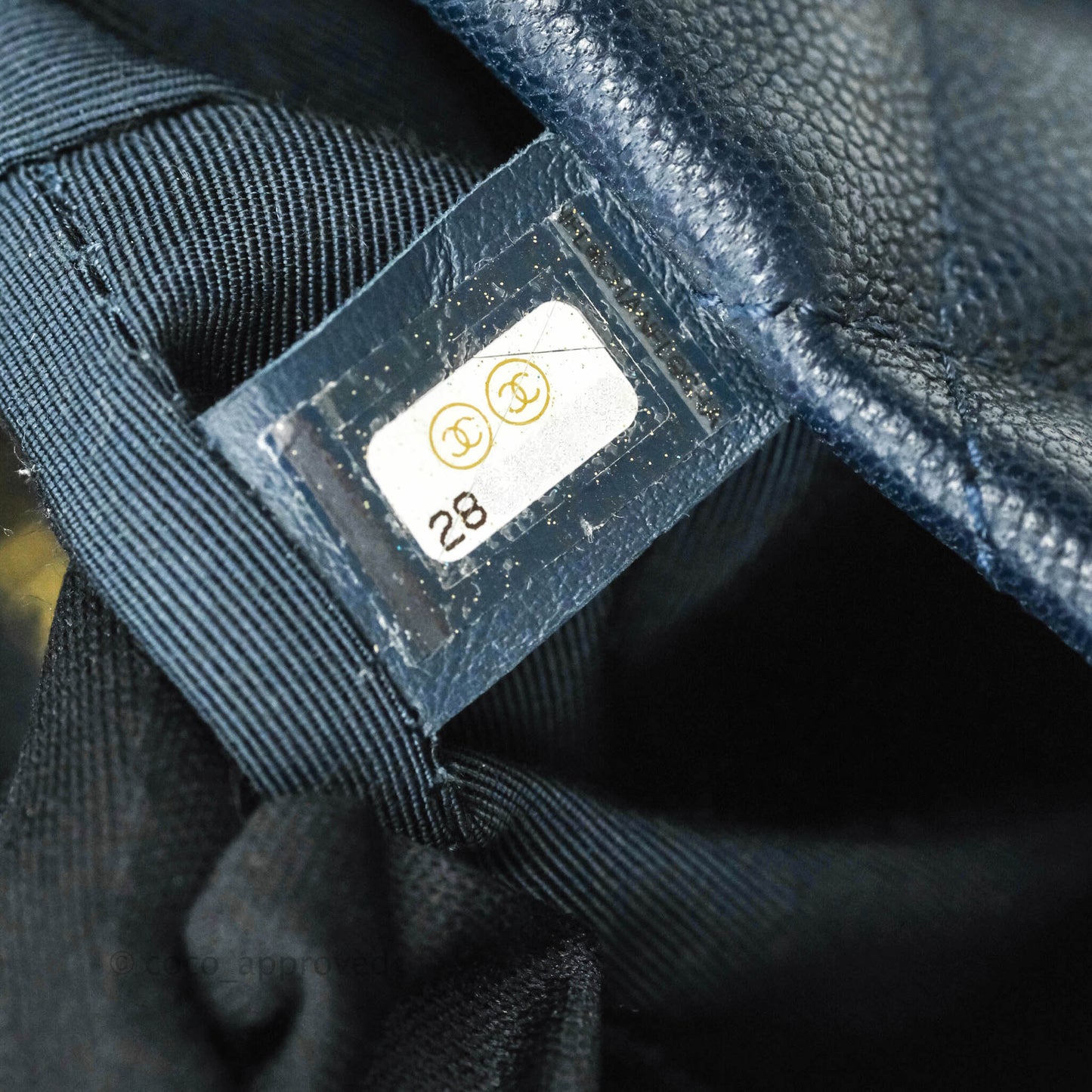 Chanel Quilted Rolled Up Bucket Drawstring Bag Navy Caviar Gold Hardware