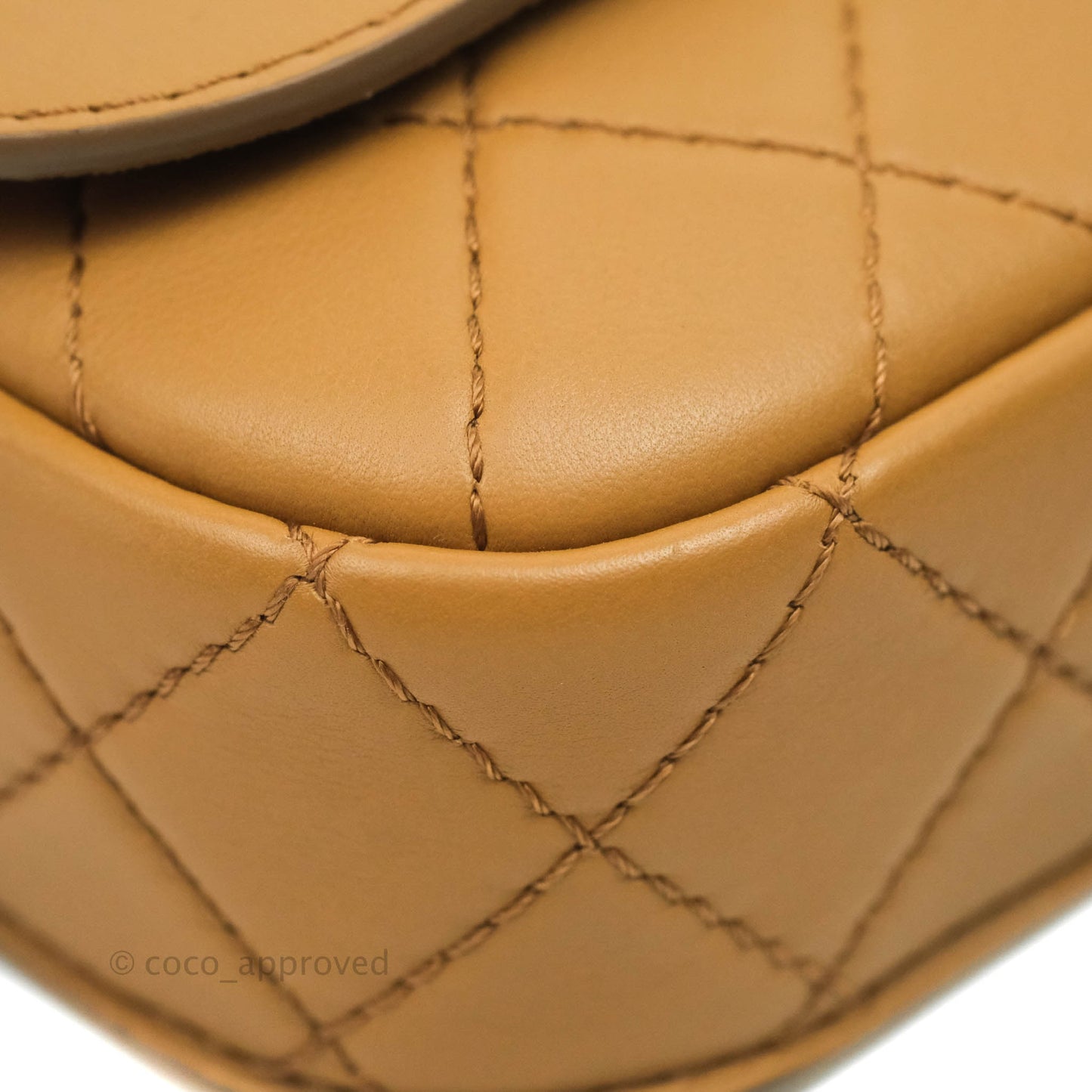 Chanel Quilted Flap With Coin Purse Caramel Calfskin Aged Gold Hardware 19K