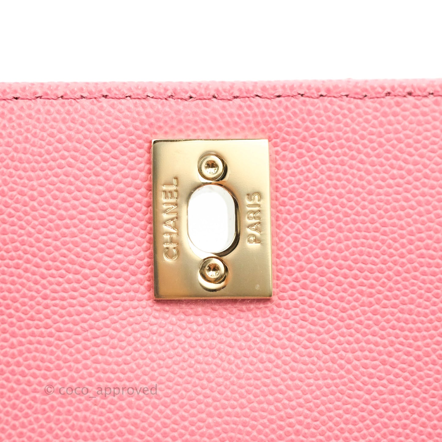 Chanel Mini (Small) Coco Handle Chevron Pink Caviar Gold Hardware