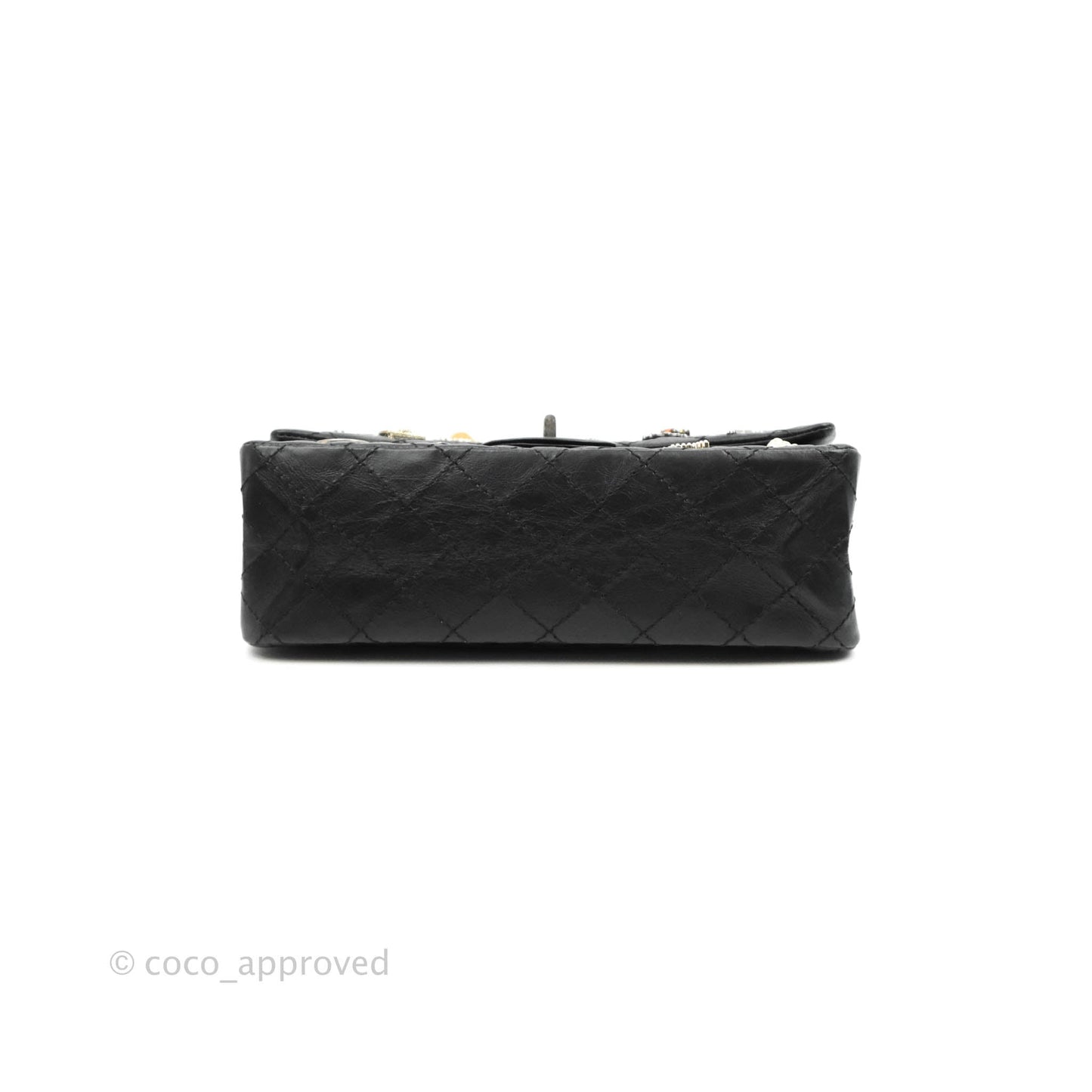 Chanel 2.55 Reissue Lucky Charms 225 Flap Black Crumpled Calfskin Ruthenium Hardware