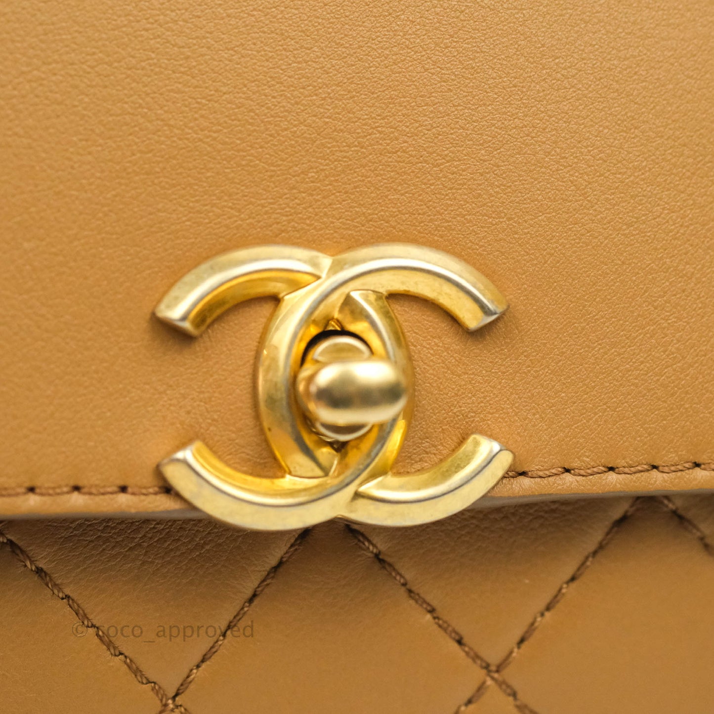 Chanel Quilted Flap With Coin Purse Caramel Calfskin Aged Gold Hardware 19K