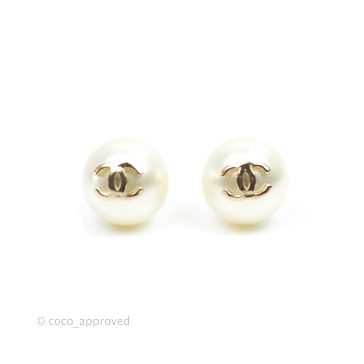Chanel CC Crystal Earrings Gold Tone 19V