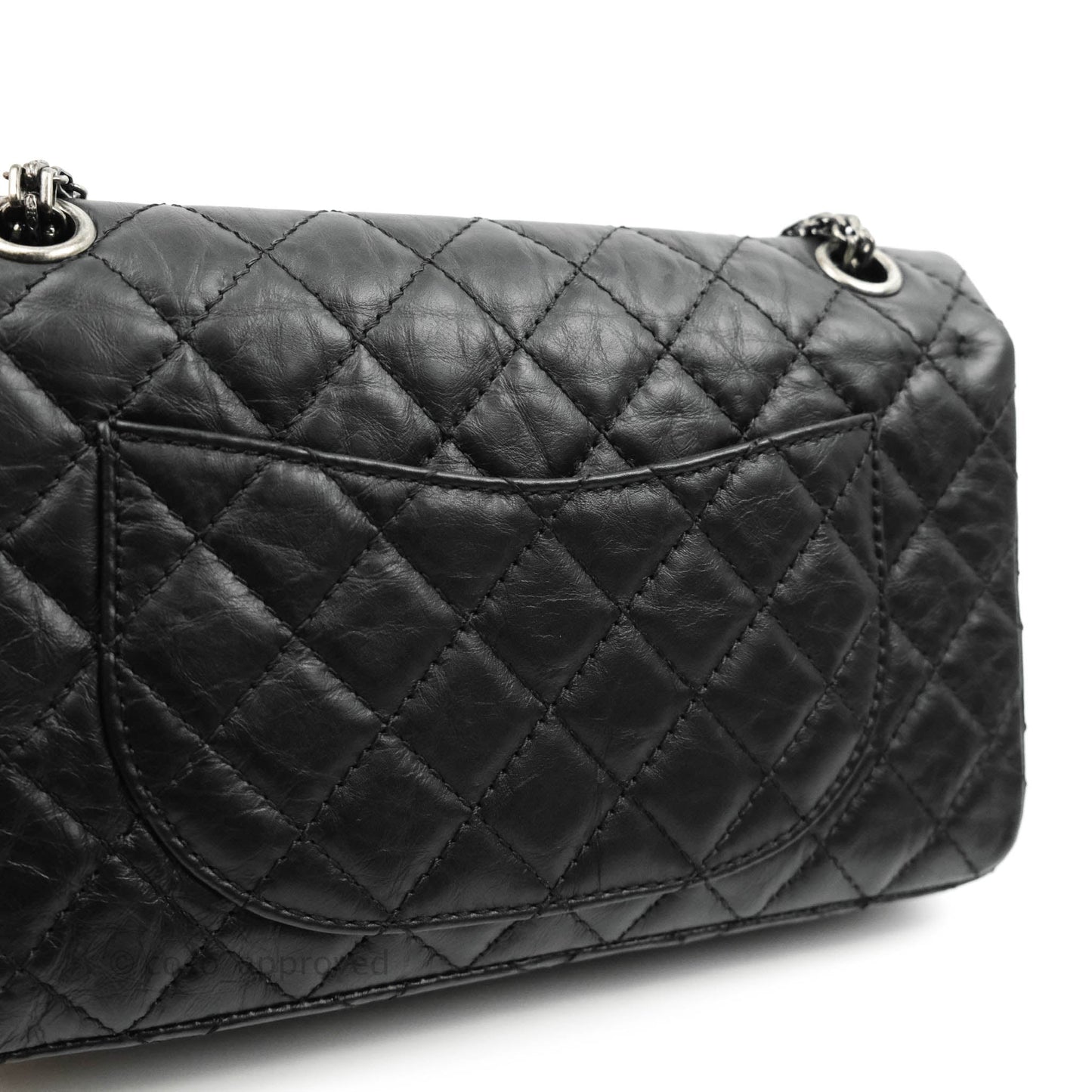 Chanel 2.55 Reissue Lucky Charms 225 Flap Black Crumpled Calfskin Ruthenium Hardware