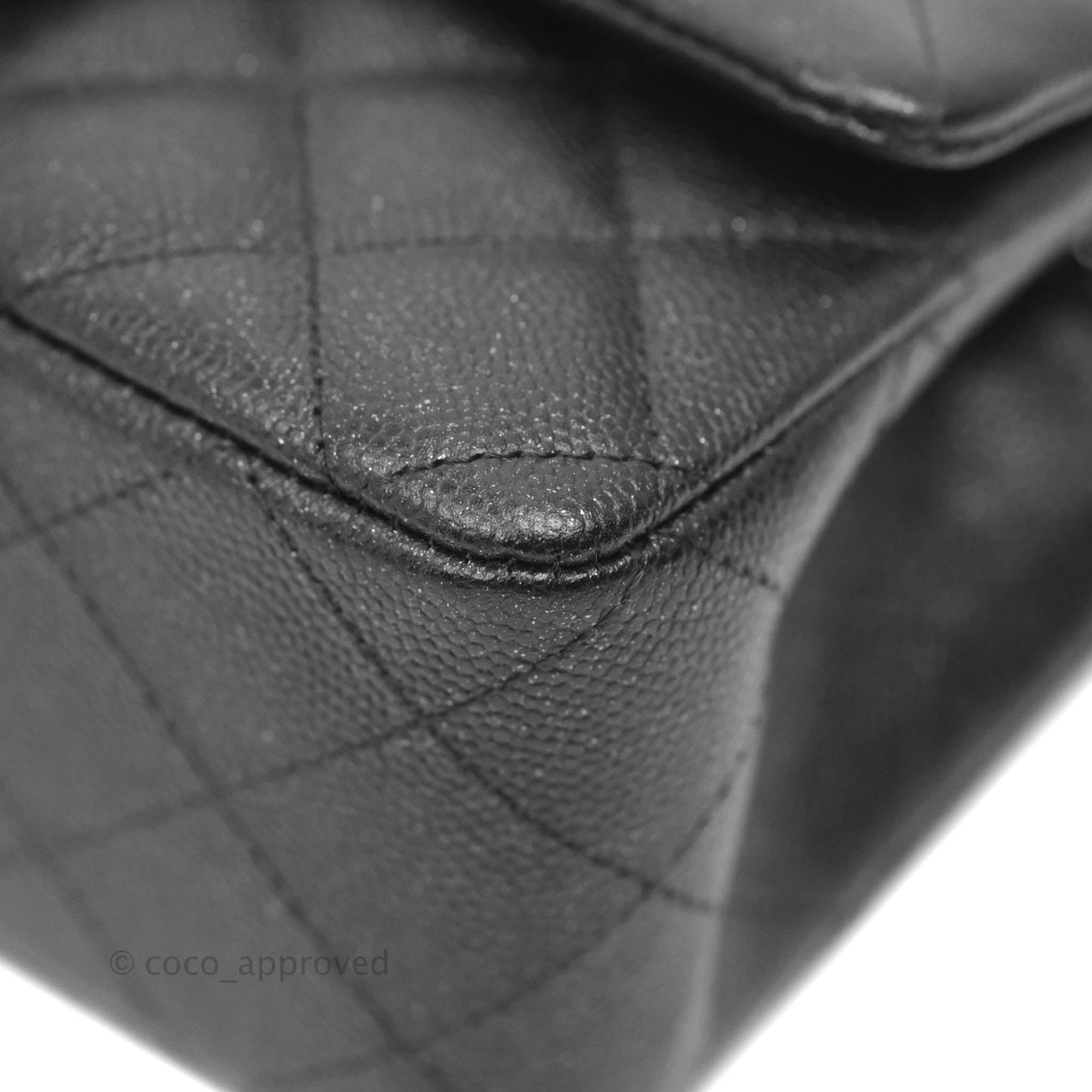 Chanel Quilted Mini Rectangular Iridescent Black Caviar Gun Metal 18C