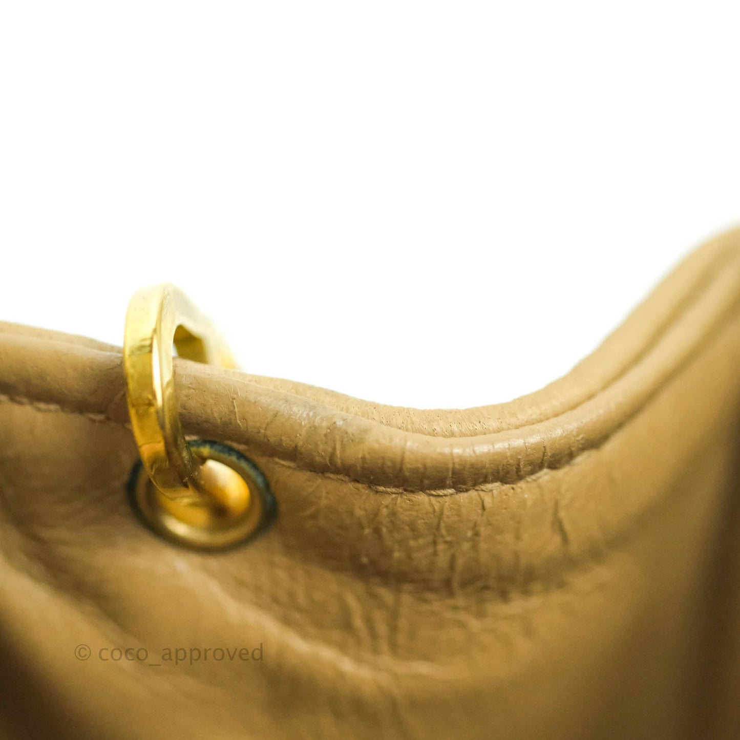 Chanel Vintage Small Quilted Classic Diana Flap Bag Beige Lambskin 24K Gold Hardware