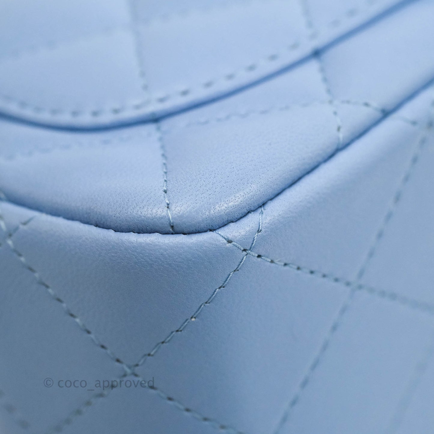 Chanel Quilted Mini Square Sky Blue Lambskin Gold Hardware 21C