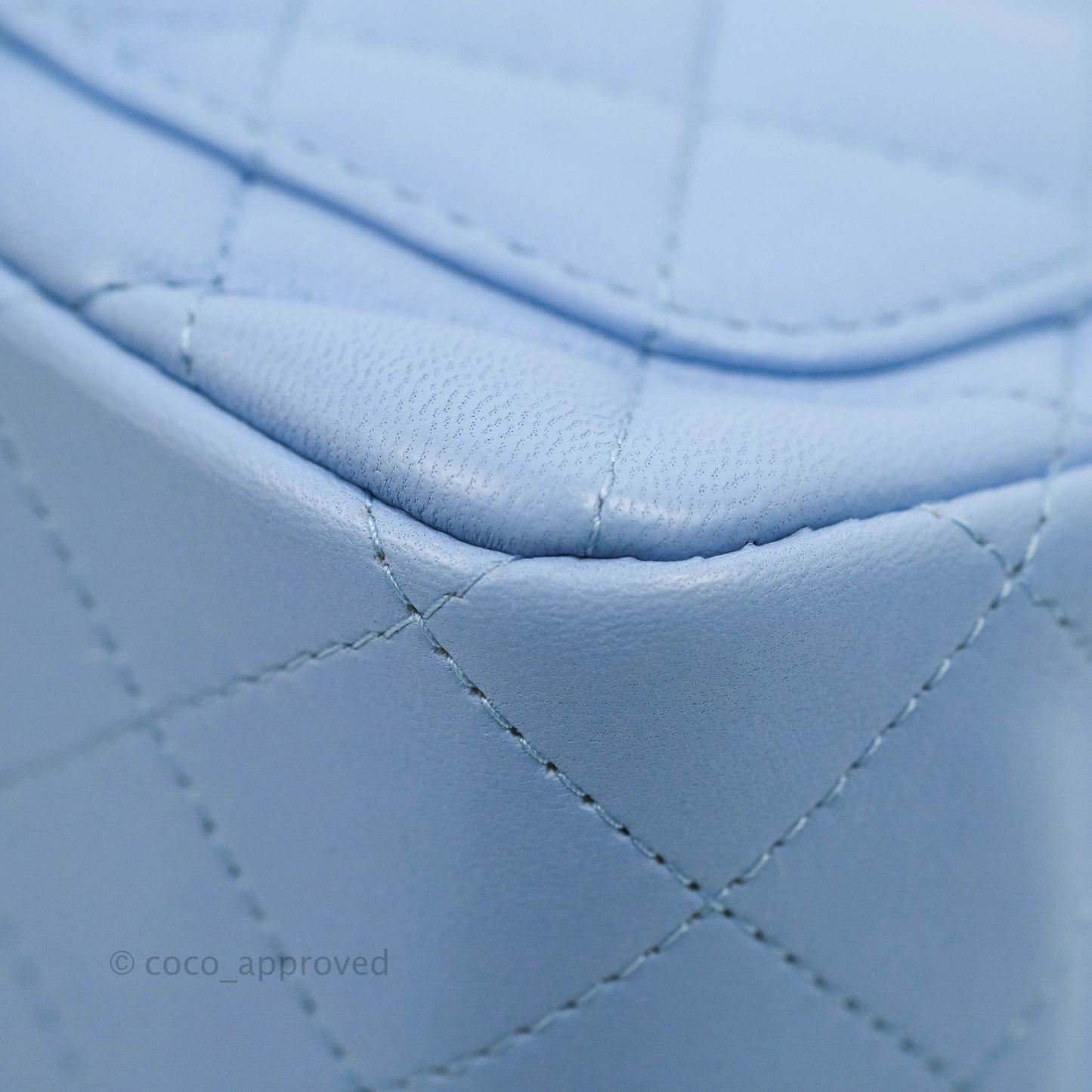Chanel Quilted Mini Square Sky Blue Lambskin Gold Hardware 21C