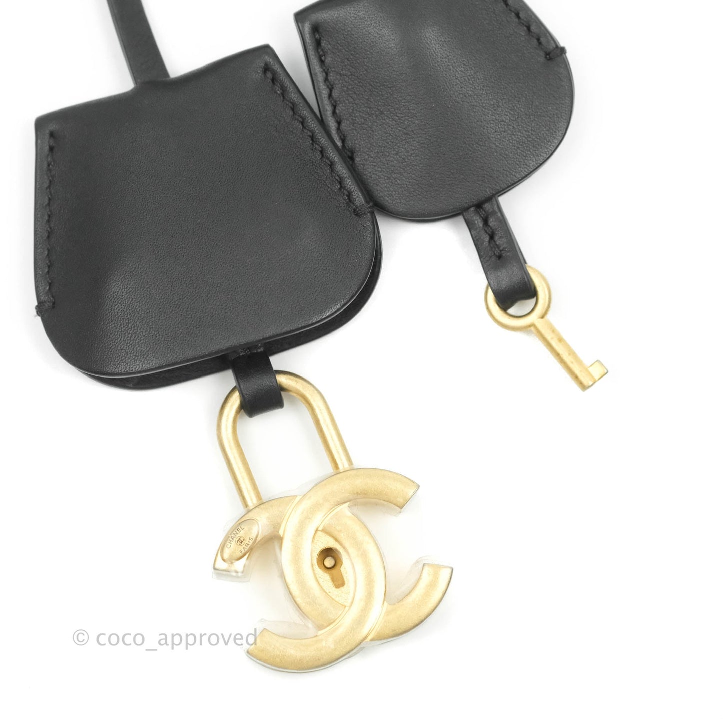 Chanel Quilted Small CC Filigree Vanity Case Beige Black Caviar