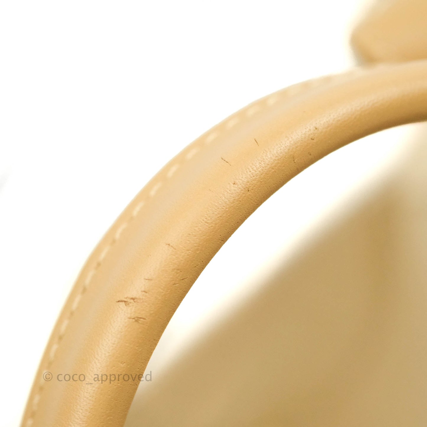 Chanel Medium (Large) Deauville Light Beige Canvas Imitation Pearl