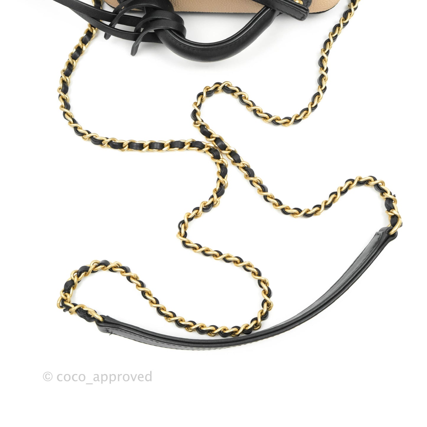 Chanel Quilted Small CC Filigree Vanity Case Beige Black Caviar