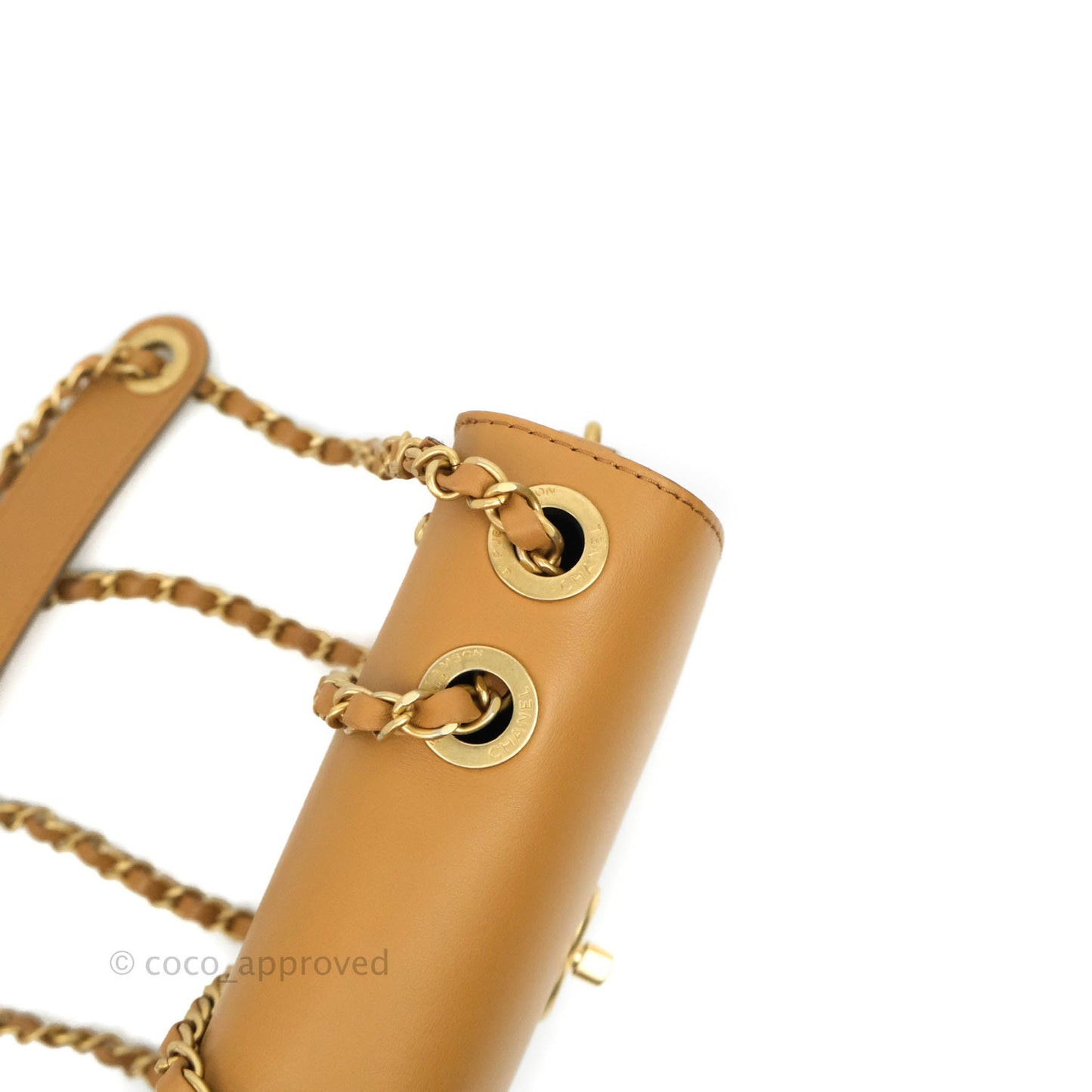 Chanel Quilted Flap With Coin Purse Caramel Calfskin Aged Gold Hardware 19K