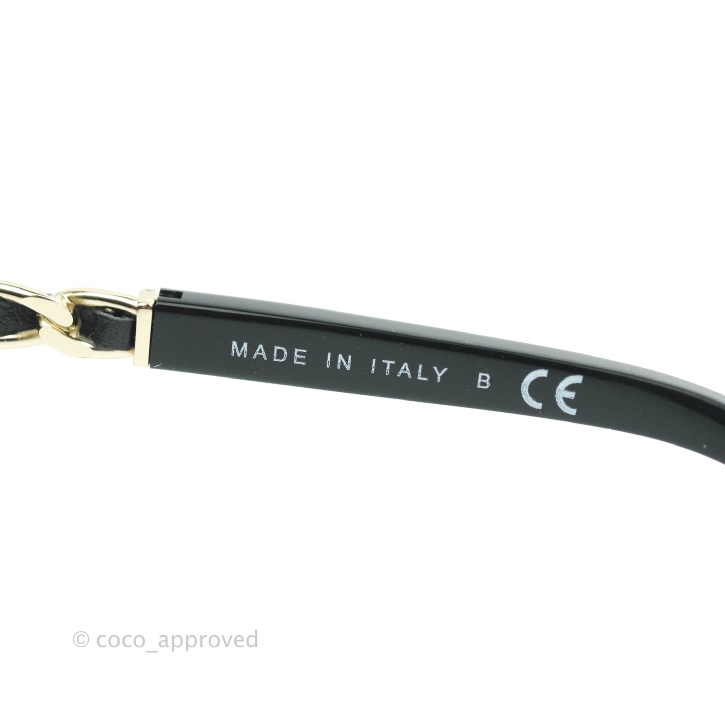 Chanel Black Acetate Frame Gradient Chain-Link Sunglasses Gold Tone