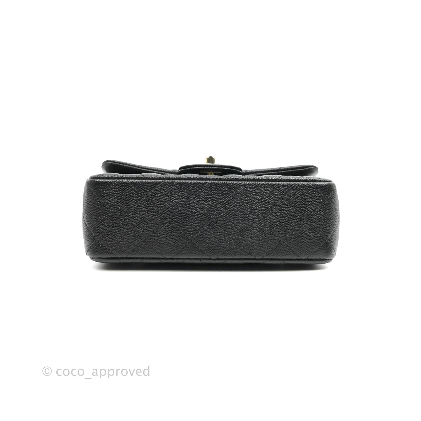 Chanel Quilted Mini Rectangular Black Caviar Gold Hardware 18B