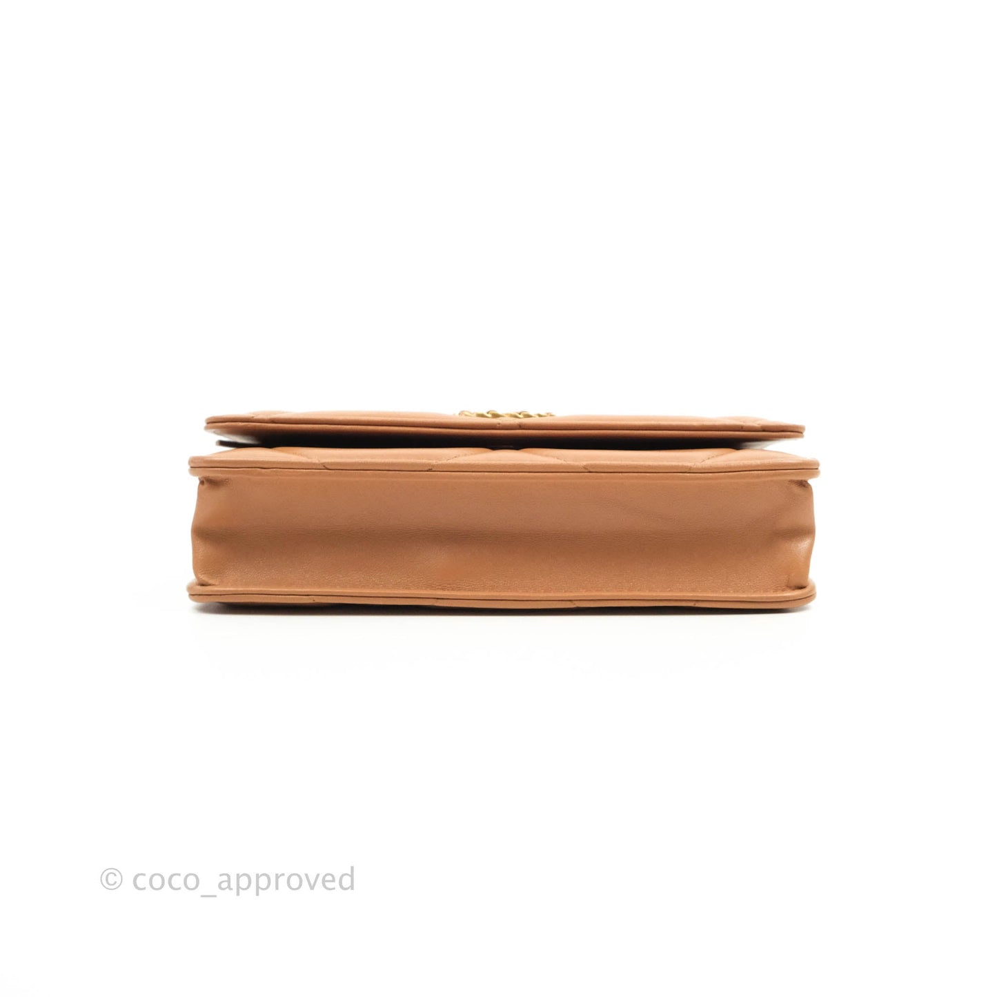 Chanel 19 Wallet on Chain WOC Dark Beige Caramel Lambskin Mixed Hardware 21K