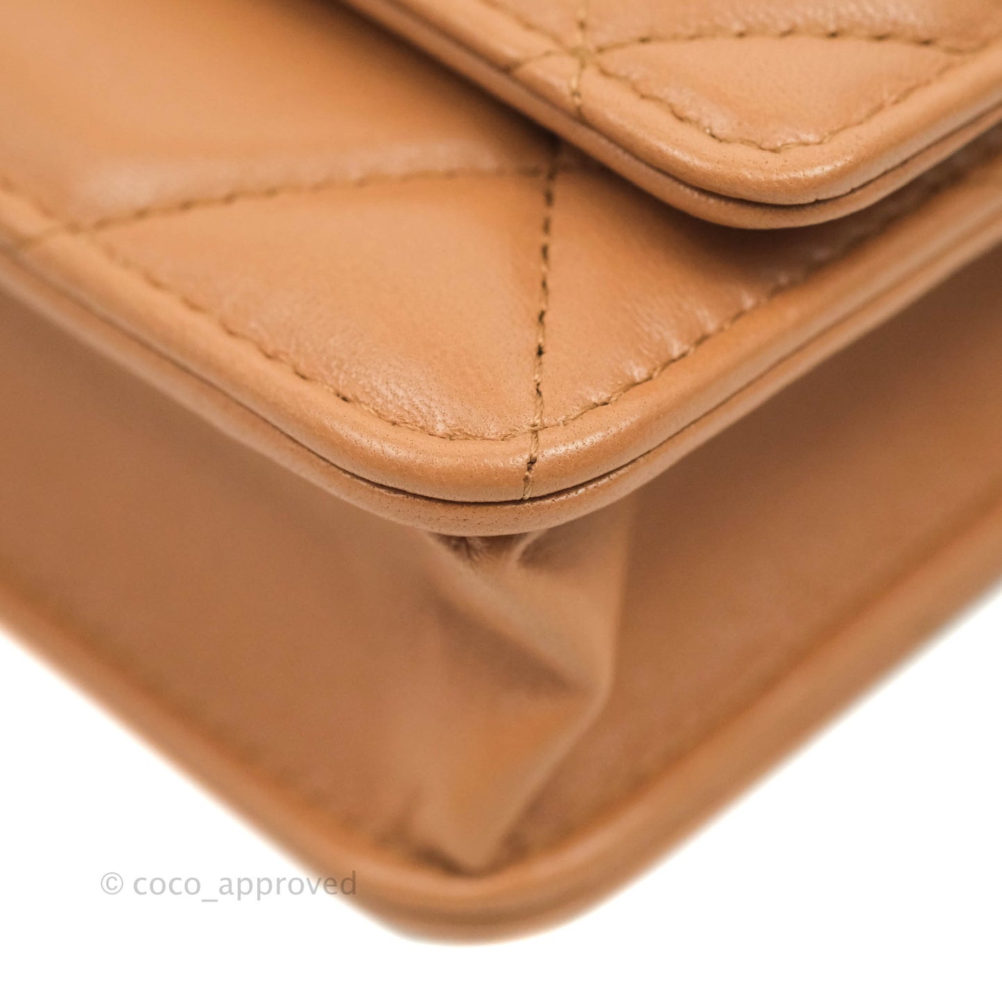 Chanel 19 Wallet on Chain WOC Dark Beige Caramel Lambskin Mixed Hardware 21K