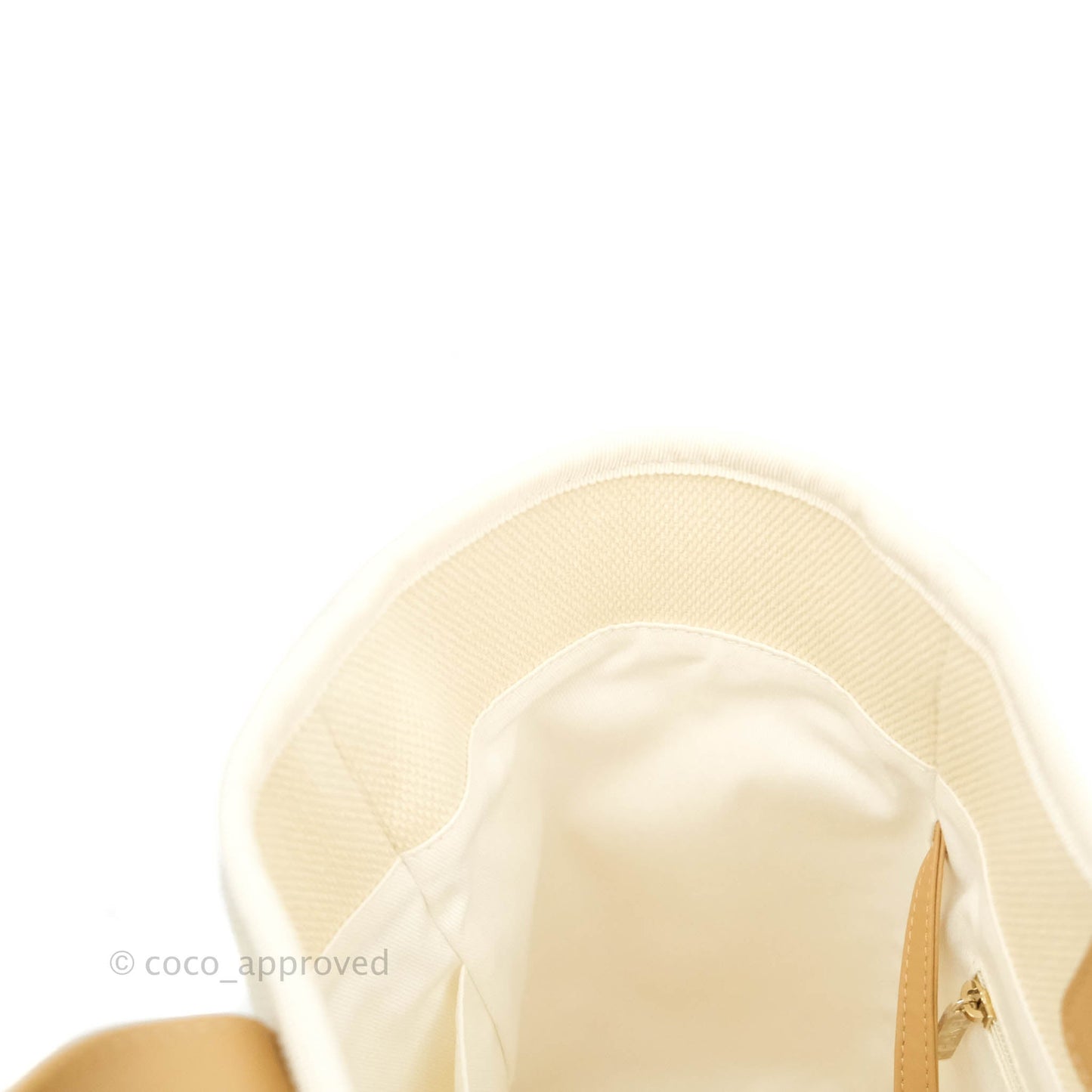 Chanel Medium (Large) Deauville Light Beige Canvas Imitation Pearl