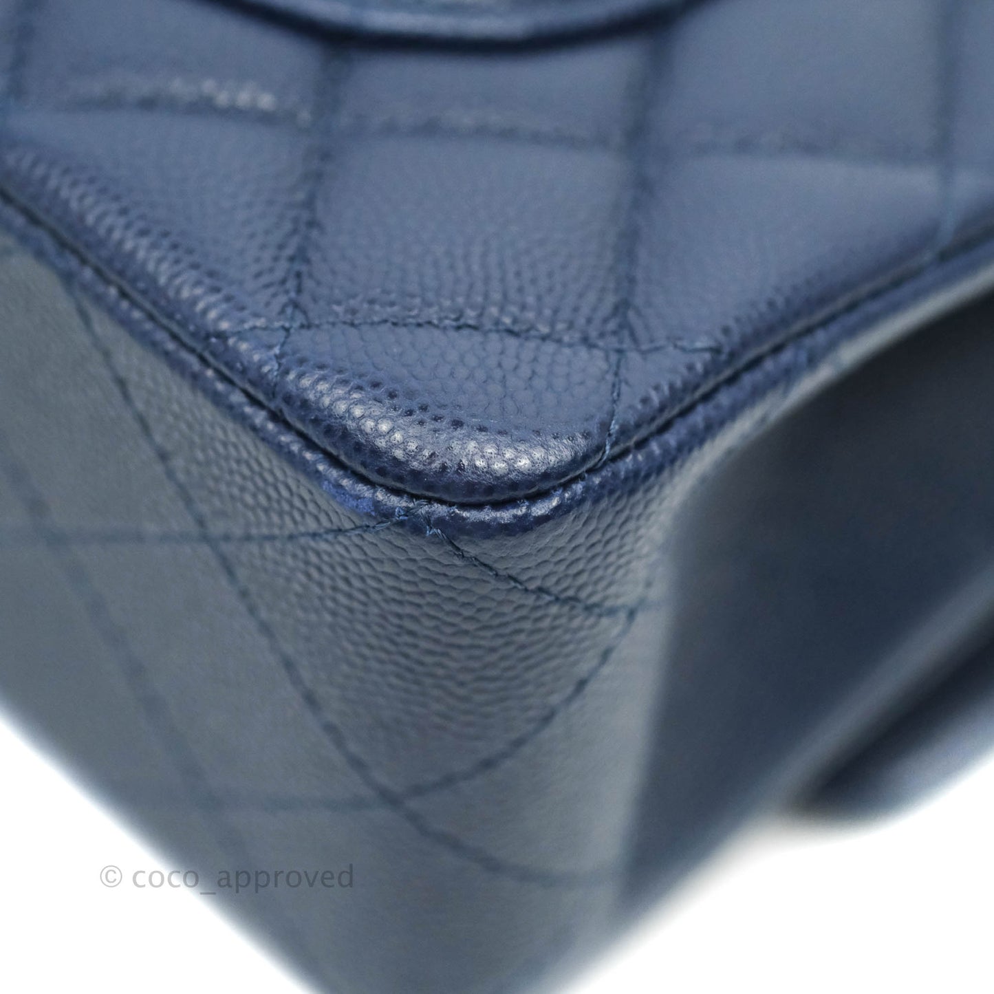 Chanel Classic Small S/M Flap Dark Blue Caviar Gold Hardware 21P
