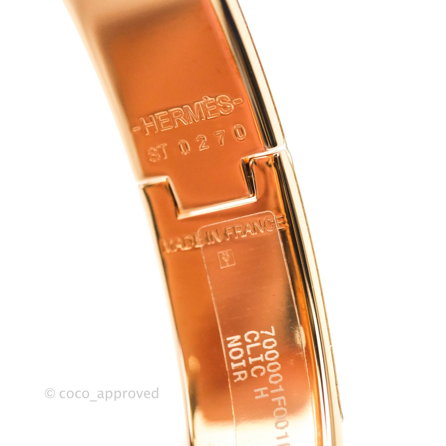 Hermès Clic H Bracelet Black Rose Gold PM