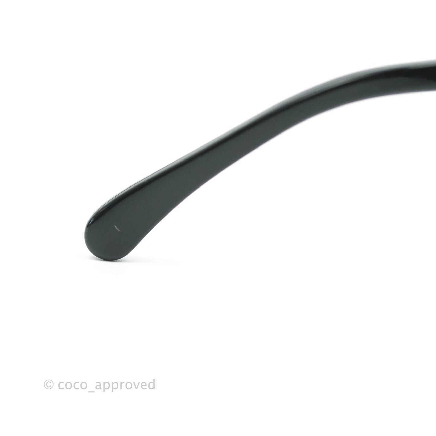 Chanel Black Acetate Frame Gradient Chain-Link Sunglasses Gold Tone