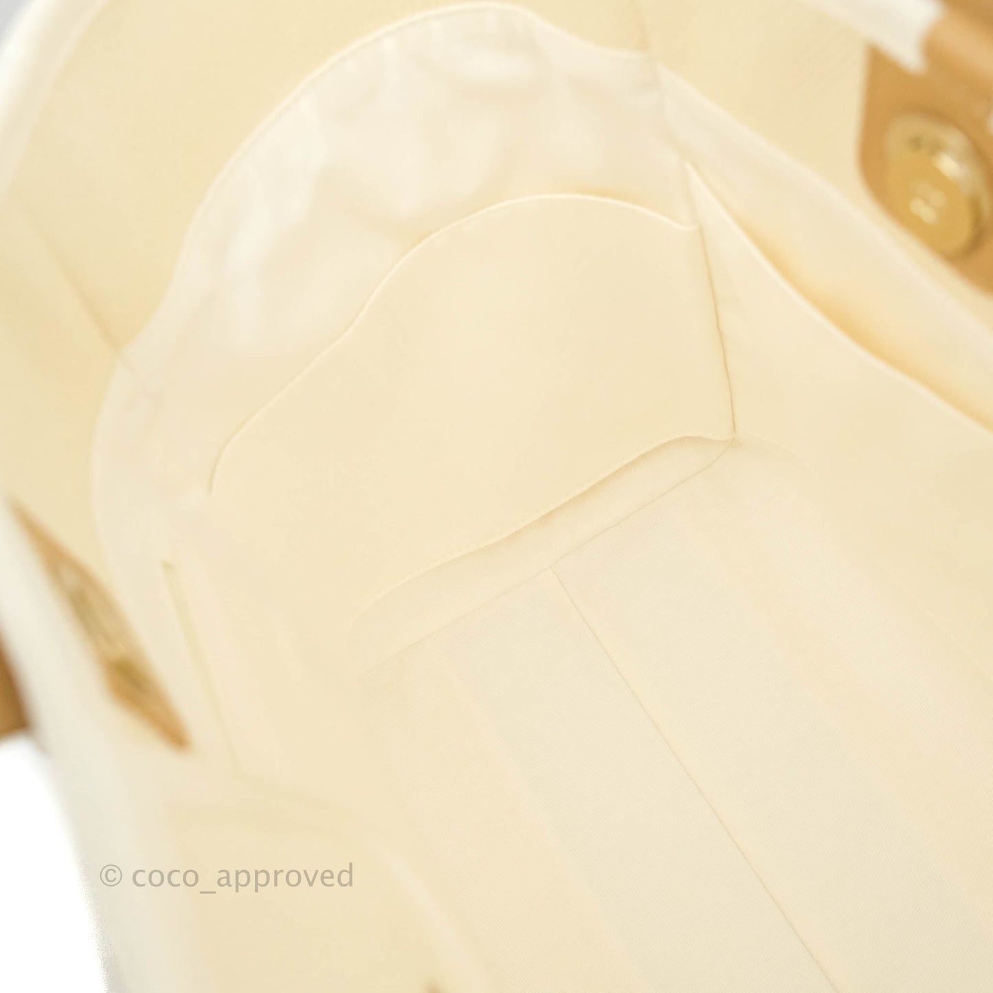 Chanel Medium (Large) Deauville Light Beige Canvas Imitation Pearl