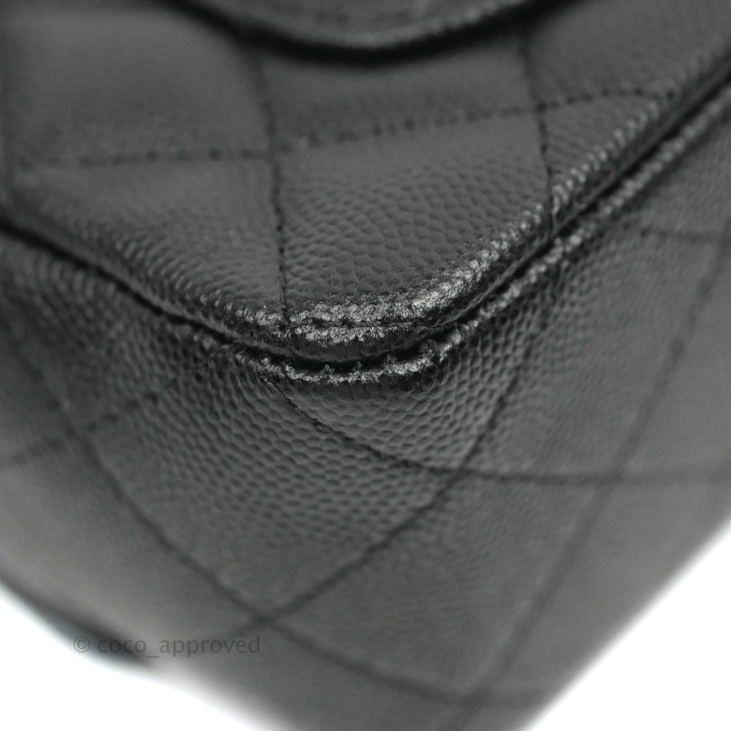Chanel Quilted Mini Rectangular Black Caviar Gold Hardware 18B