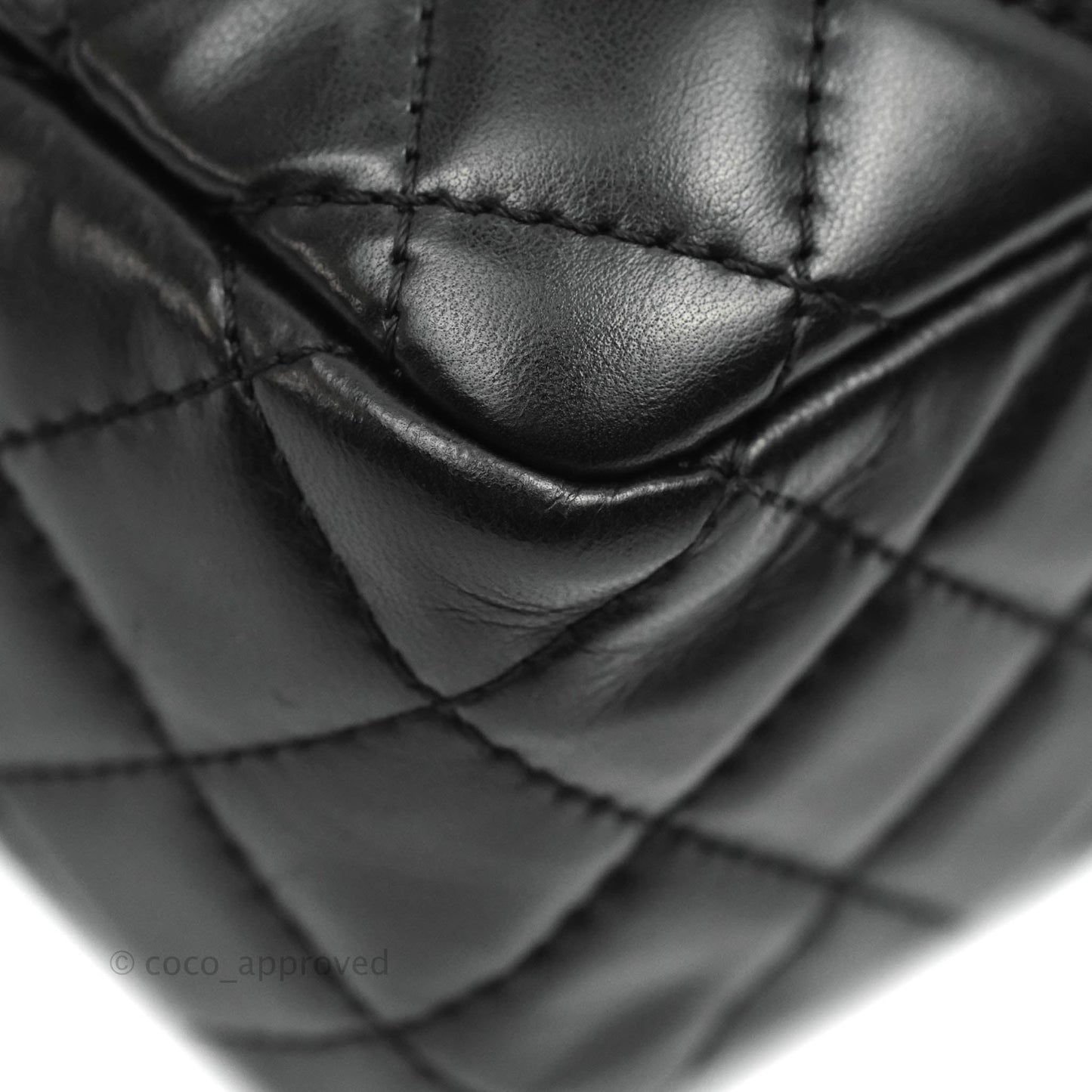 Chanel Quilted Camera Case Bag Black Lambskin Silver Hardware