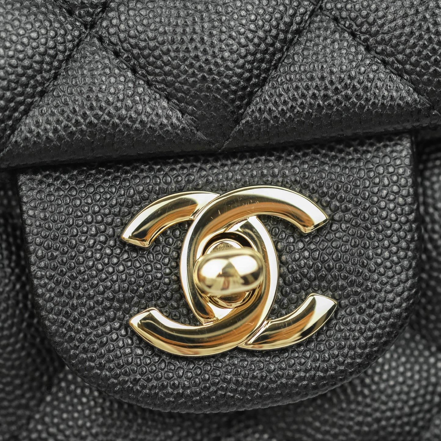 Chanel Quilted Mini Rectangular Black Caviar Gold Hardware 18B