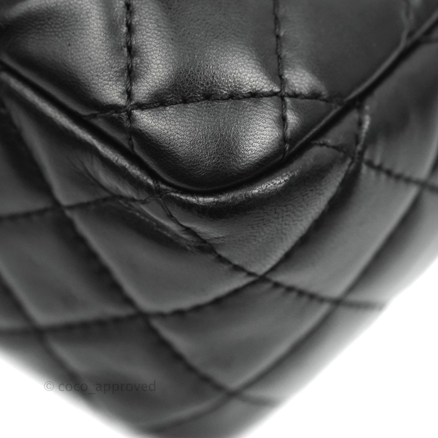 Chanel Quilted Camera Case Bag Black Lambskin Silver Hardware