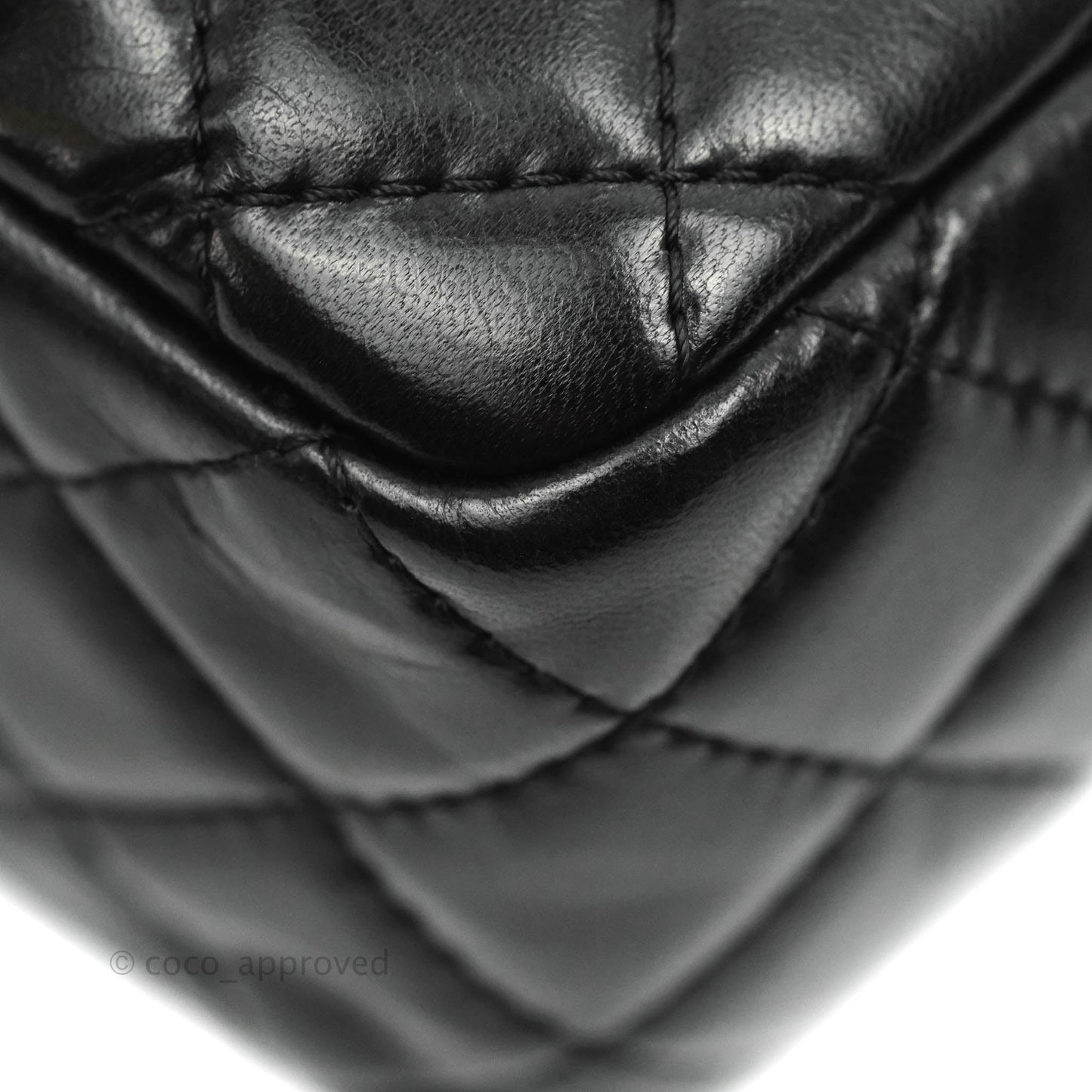 Chanel Quilted Camera Case Bag Black Lambskin Silver Hardware