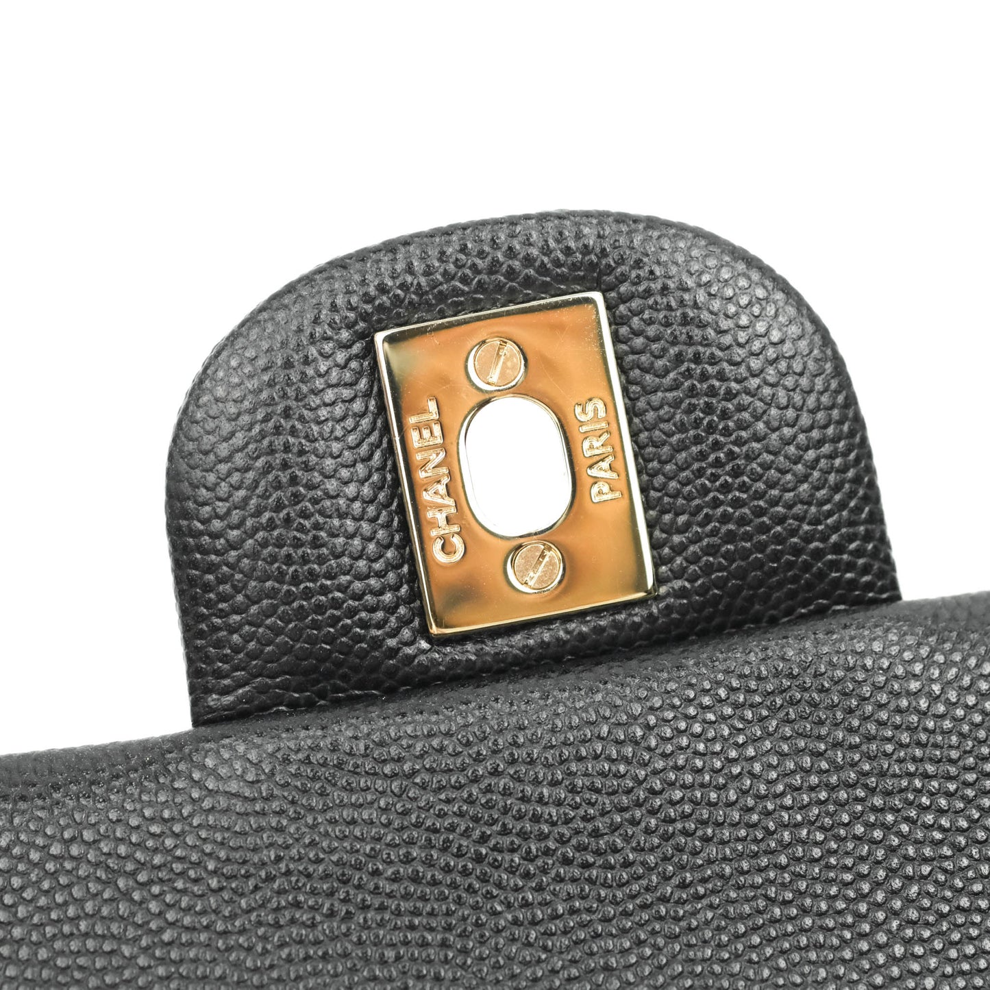Chanel Quilted Mini Rectangular Black Caviar Gold Hardware 18B