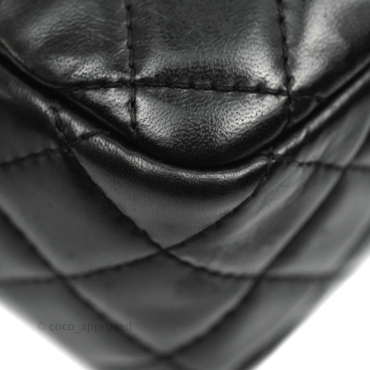 Chanel Quilted Camera Case Bag Black Lambskin Silver Hardware