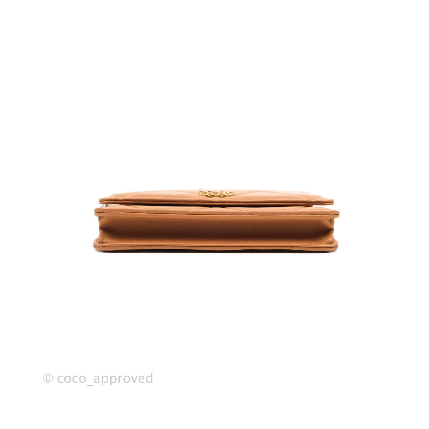 Chanel 19 Wallet on Chain WOC Dark Beige Caramel Lambskin Mixed Hardware 21K