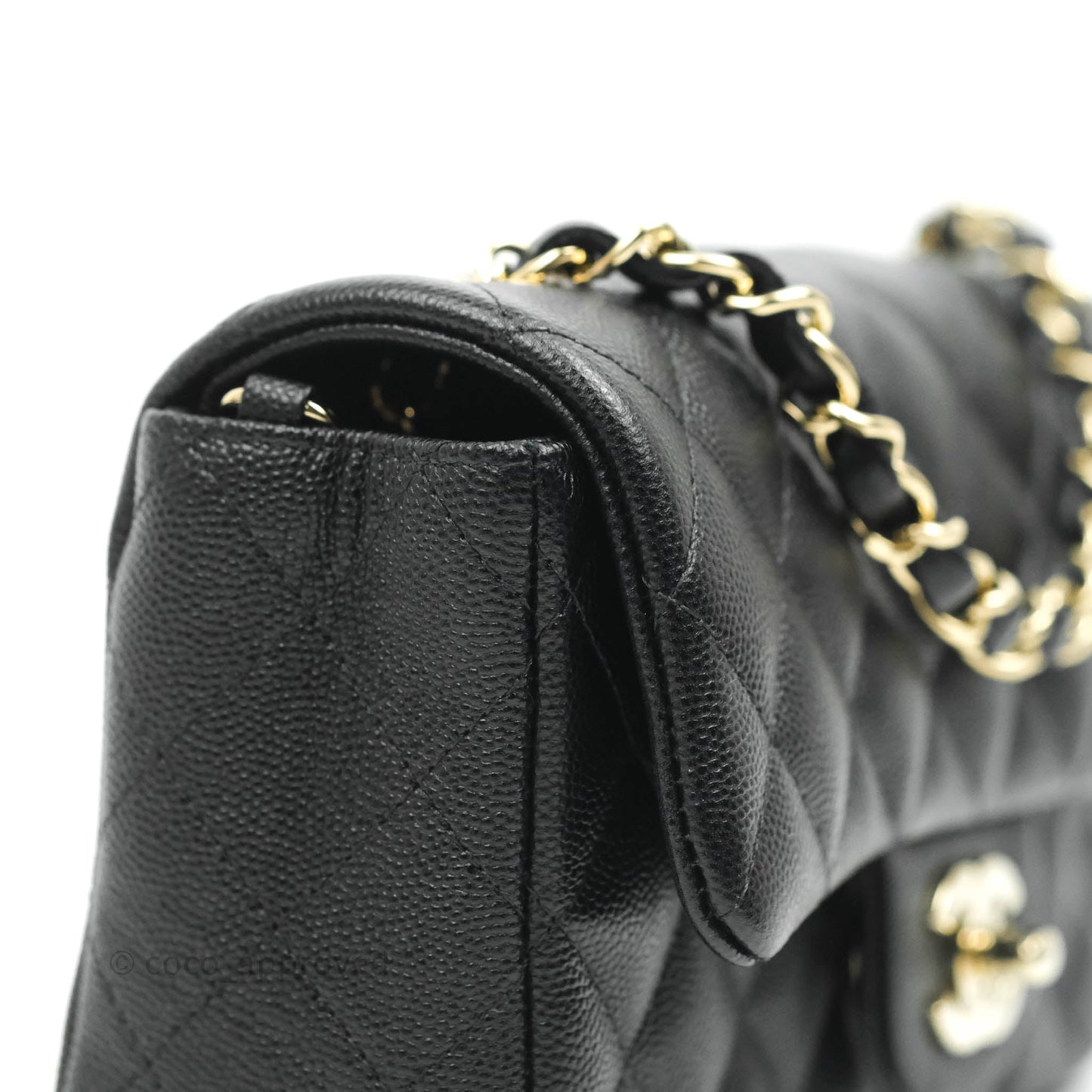Chanel Quilted Mini Rectangular Black Caviar Gold Hardware 18B