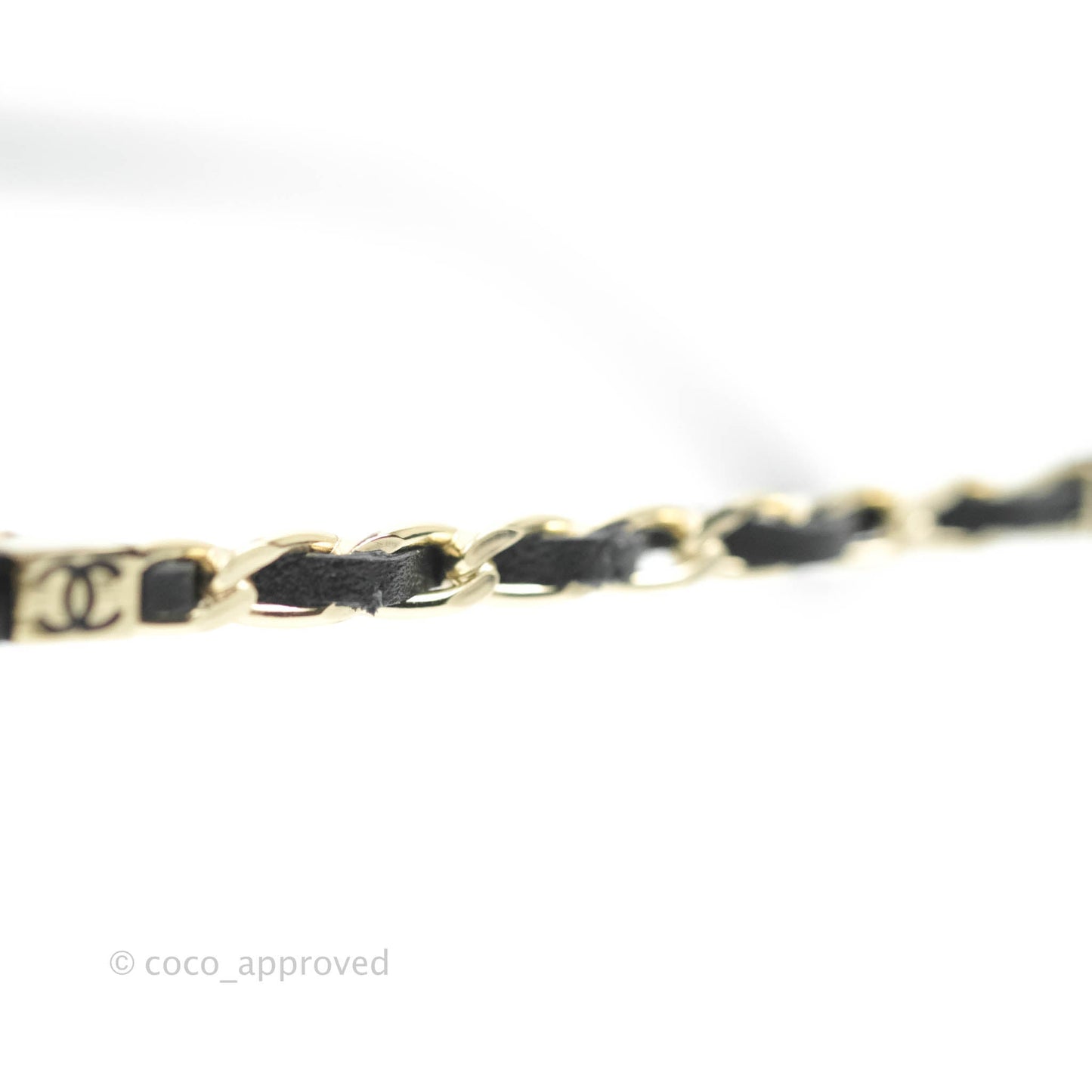 Chanel Black Acetate Frame Gradient Chain-Link Sunglasses Gold Tone