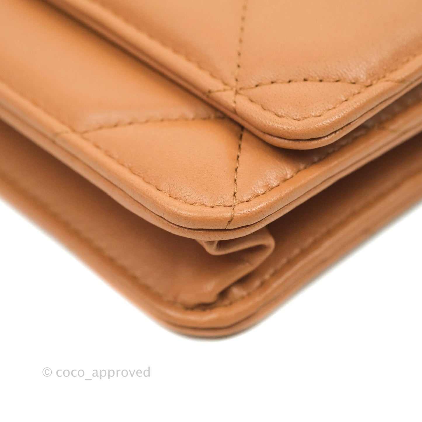 Chanel 19 Wallet on Chain WOC Dark Beige Caramel Lambskin Mixed Hardware 21K