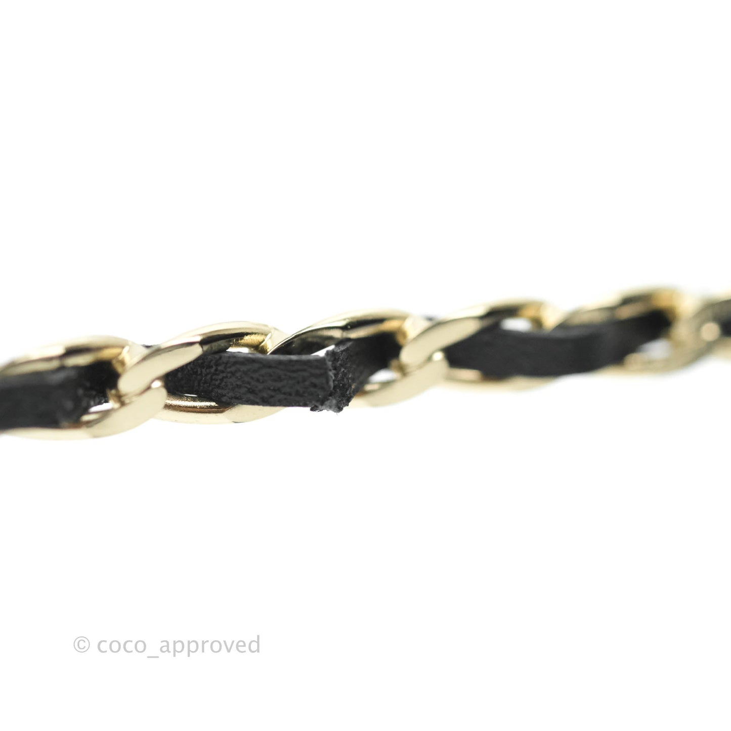 Chanel Black Acetate Frame Gradient Chain-Link Sunglasses Gold Tone