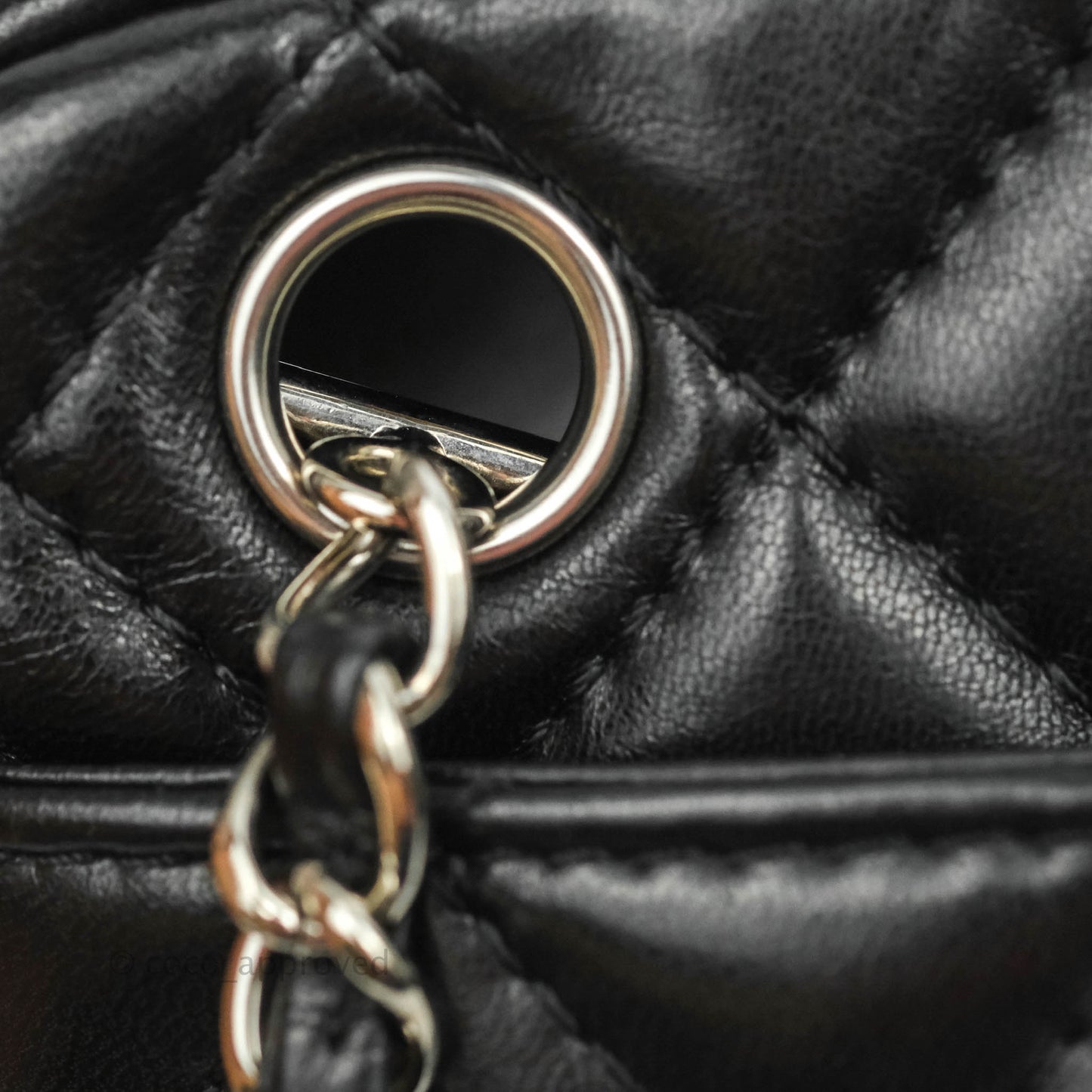 Chanel Quilted Camera Case Bag Black Lambskin Silver Hardware