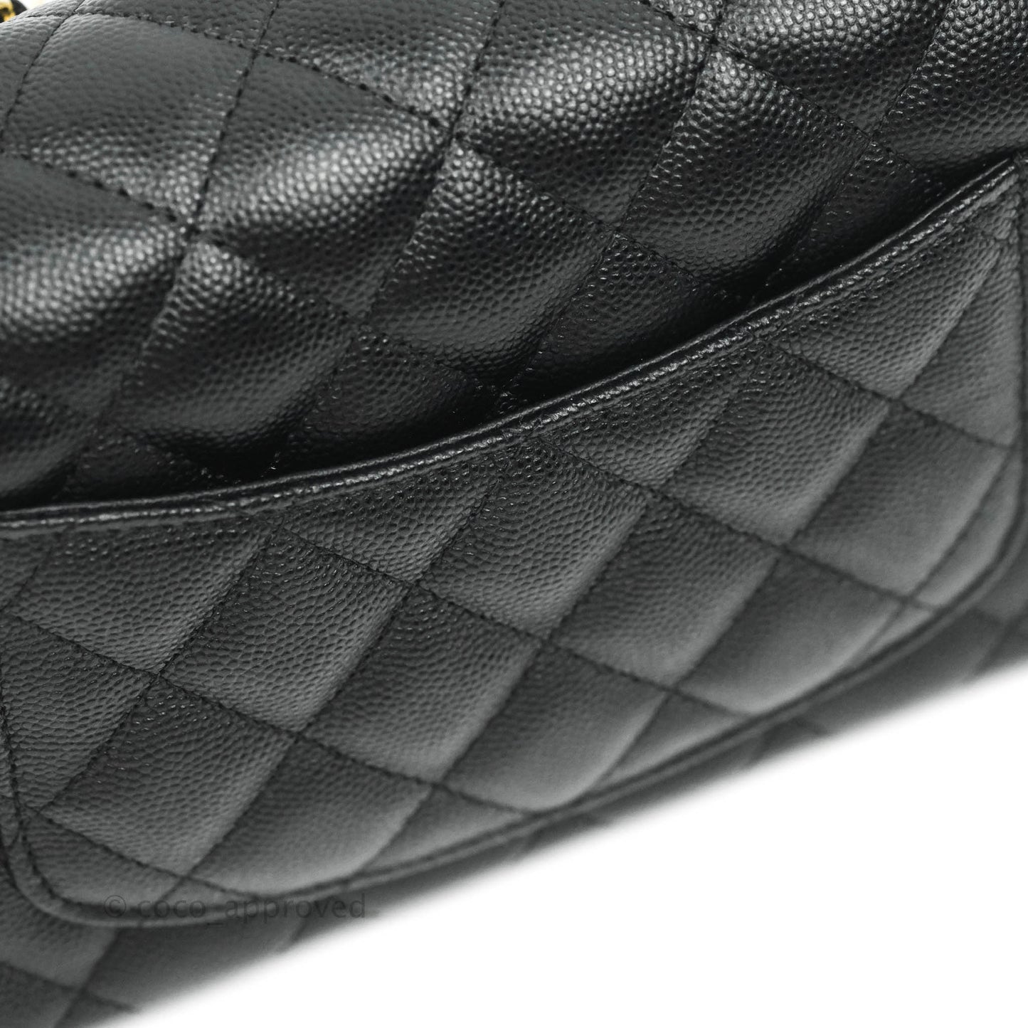 Chanel Quilted Mini Rectangular Black Caviar Gold Hardware 18B
