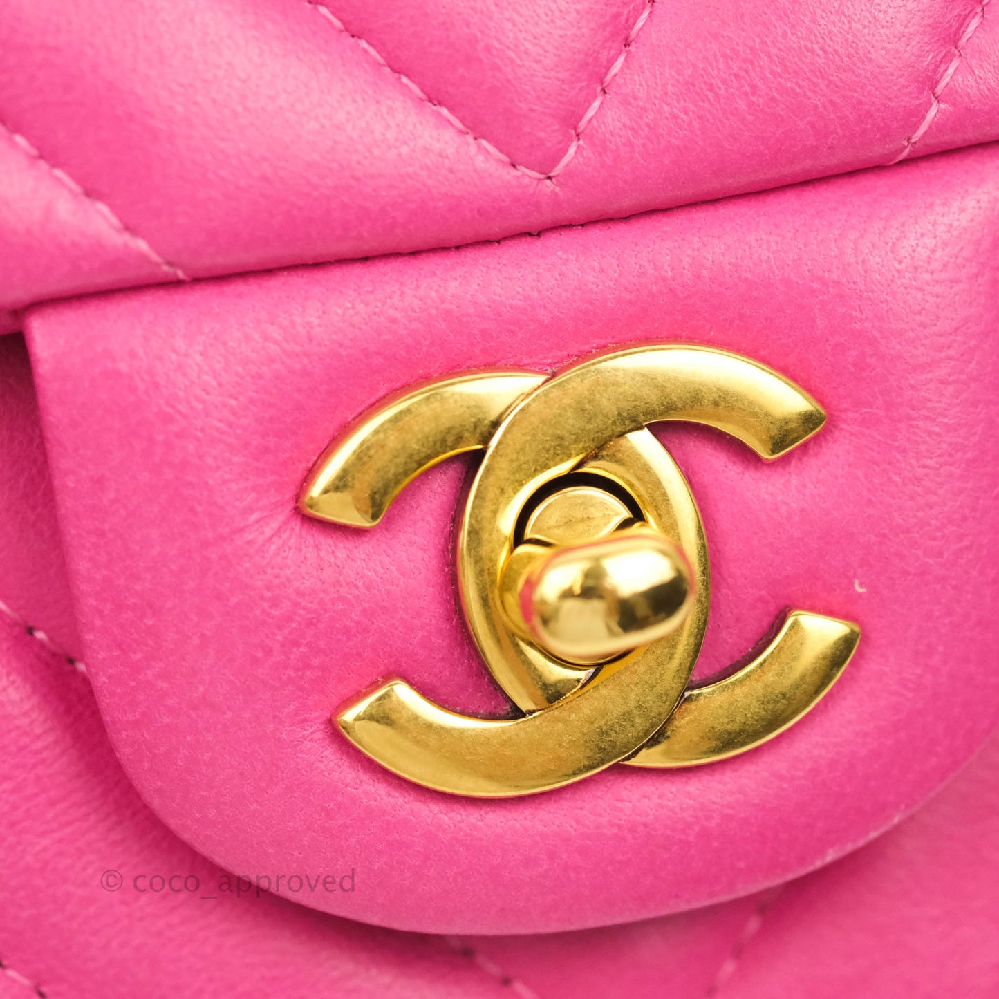 Chanel Chevron Mini Rectangular Flap Pink Lambskin Gold Hardware