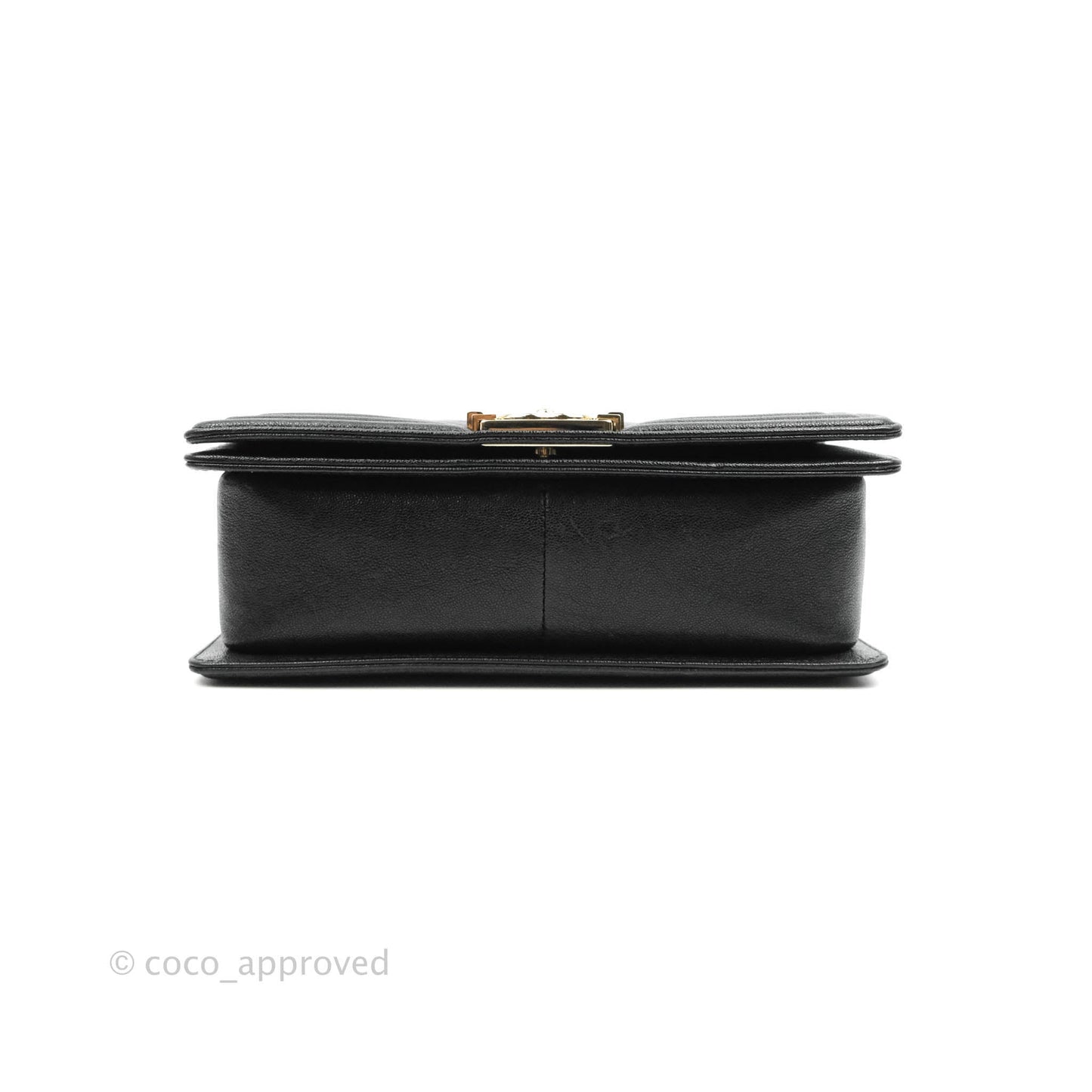 Chanel Boy Chevron Medium Black Caviar Gold Hardware