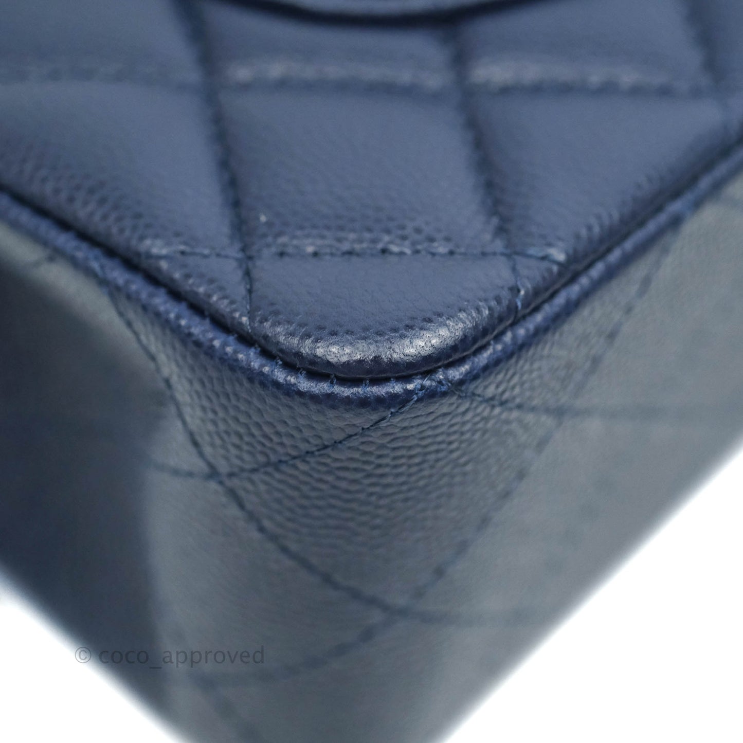 Chanel Classic Small S/M Flap Dark Blue Caviar Gold Hardware 21P