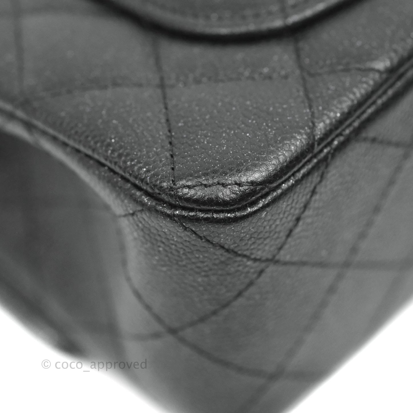 Chanel Quilted Mini Rectangular Iridescent Black Caviar Gun Metal 18C