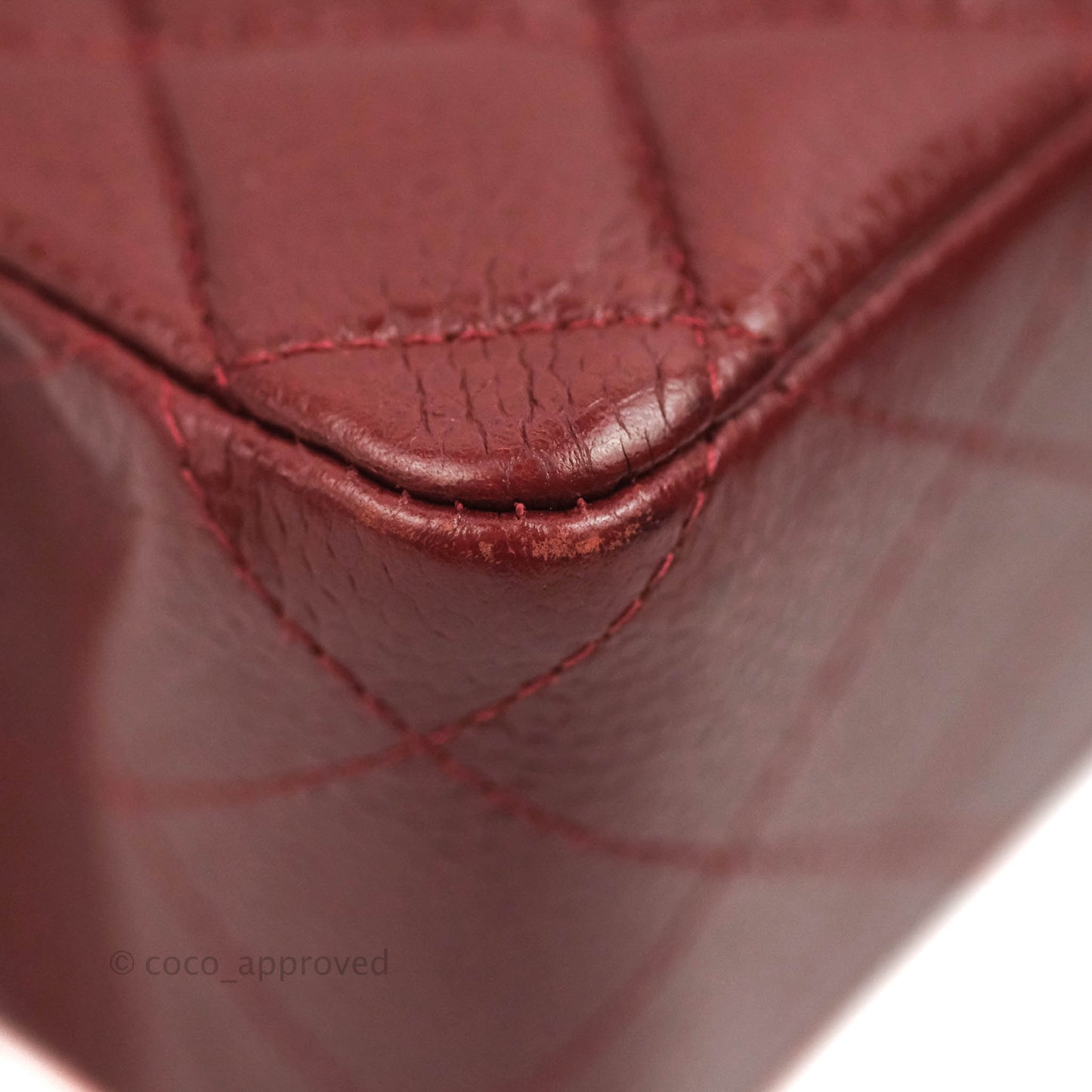Chanel Classic M/L Medium Double Flap Red Caviar Silver Hardware