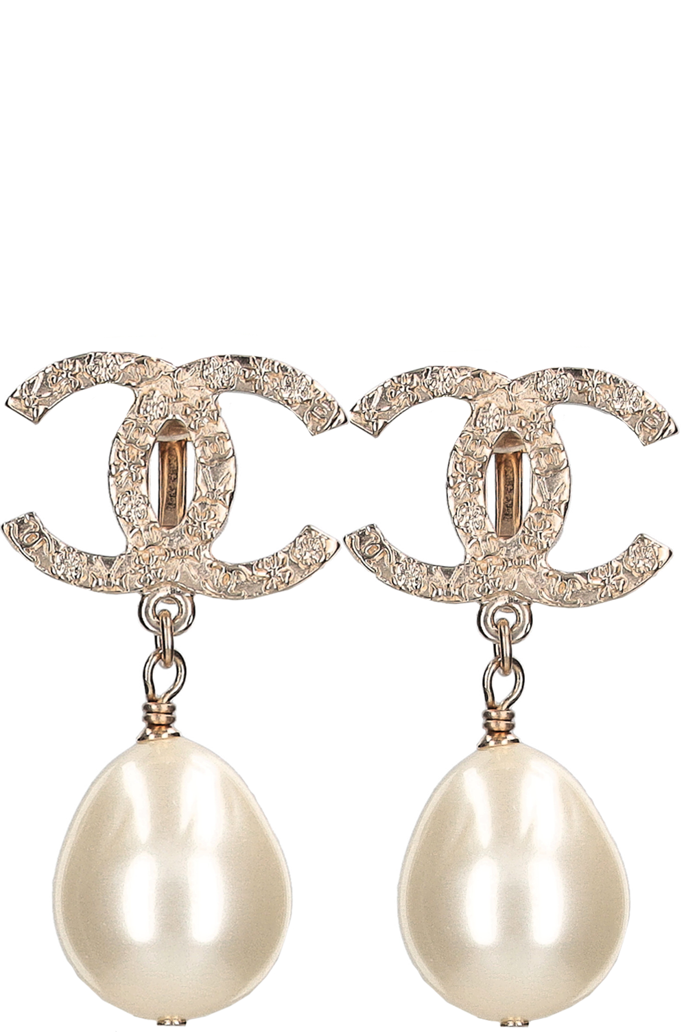 CHANEL Pearl Drop Earclips 12A